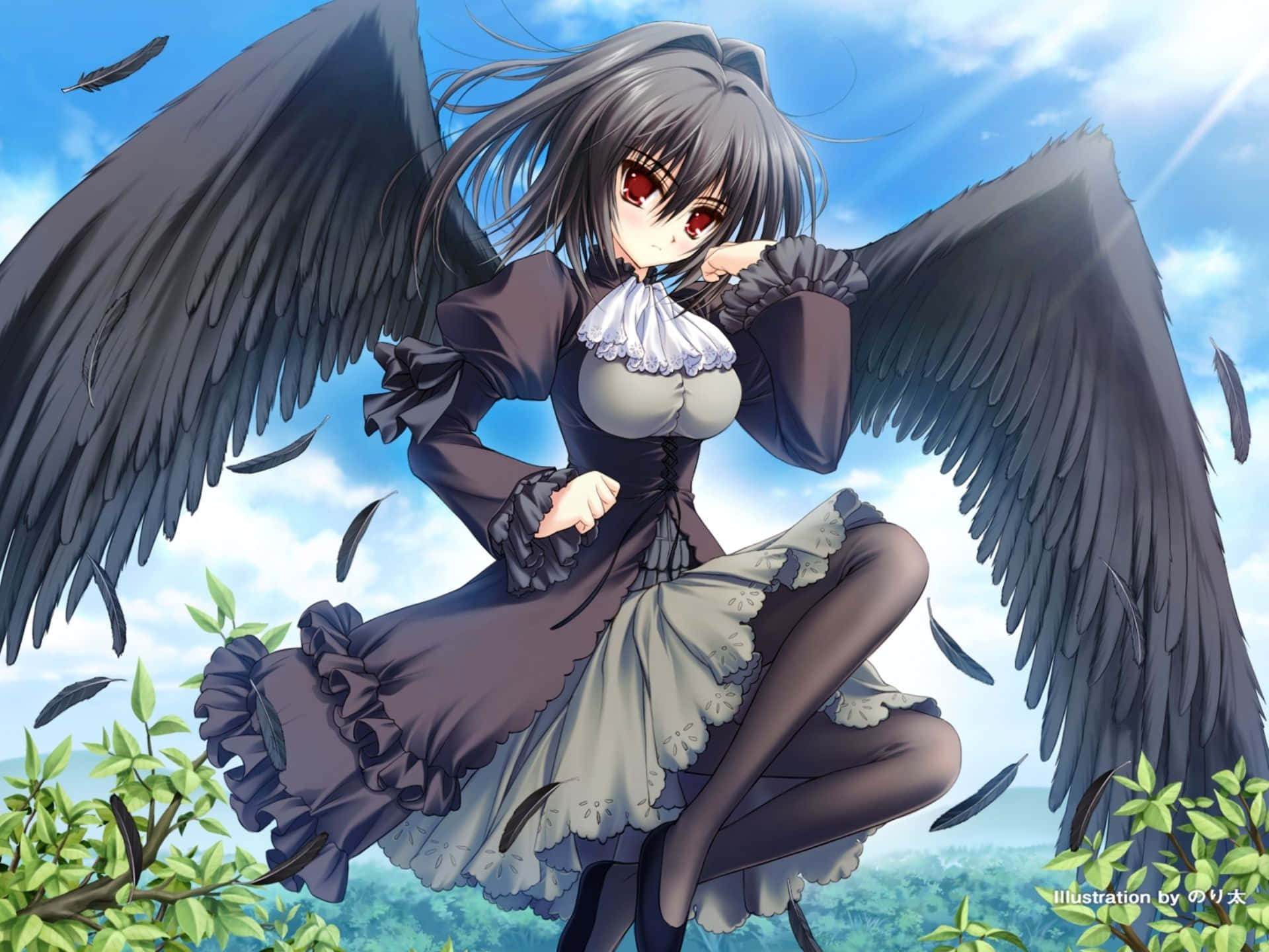 Download Black Angel Wings Background | Wallpapers.com