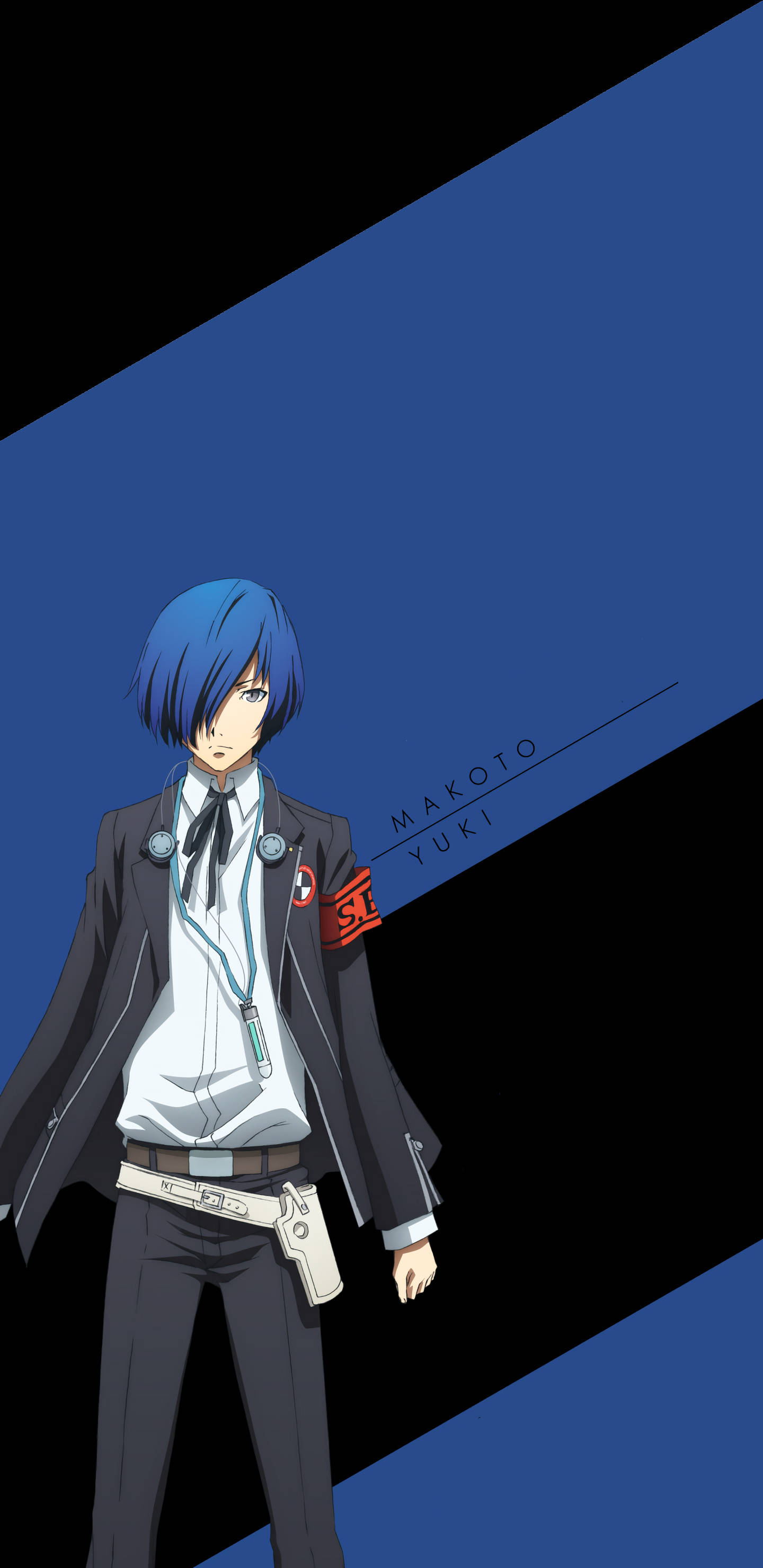 Black Blue Makoto Yuki Persona 3 Background