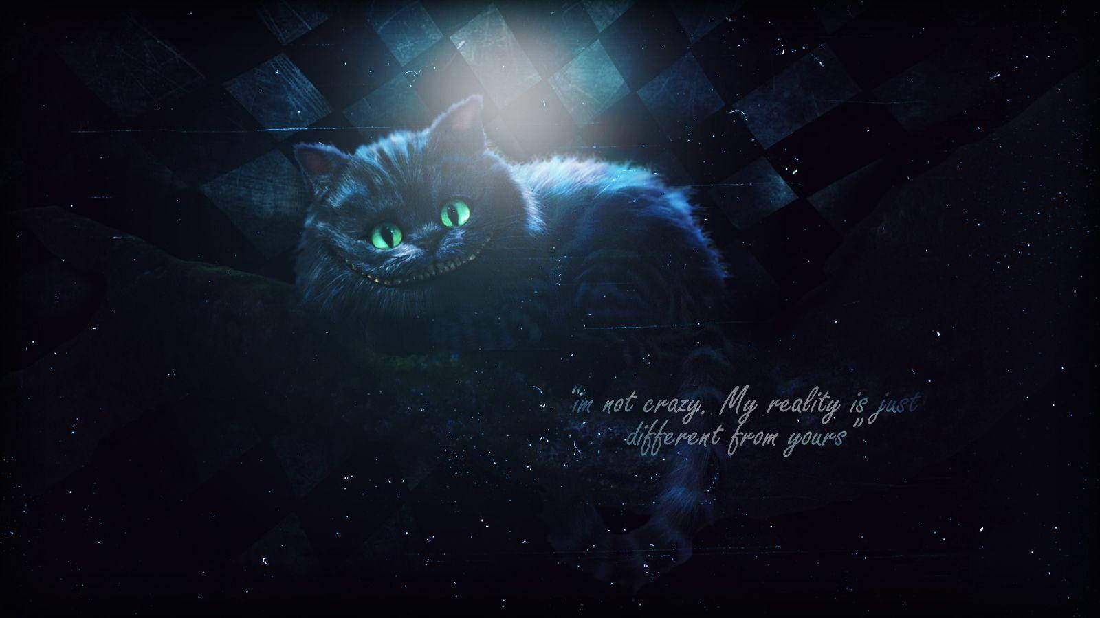 Black Cheshire Cat Quotes Background