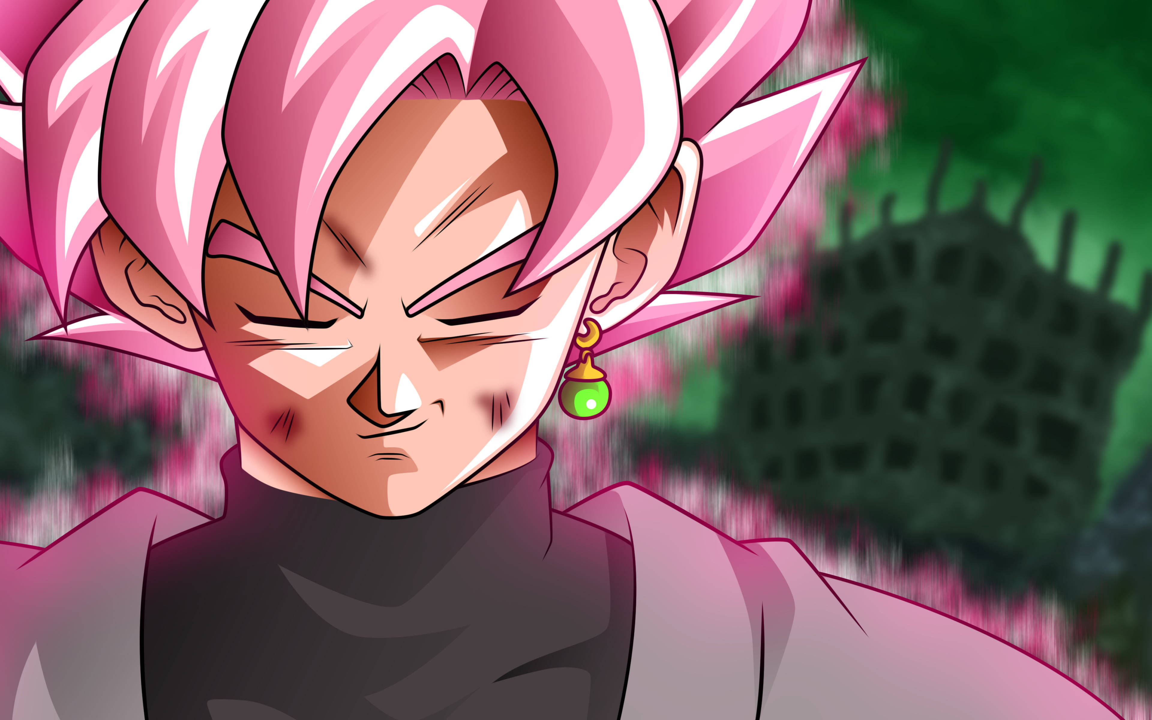 Downloaden Black Goku Rose 4k Augen Geschlossen Wallpaper | Wallpapers.com