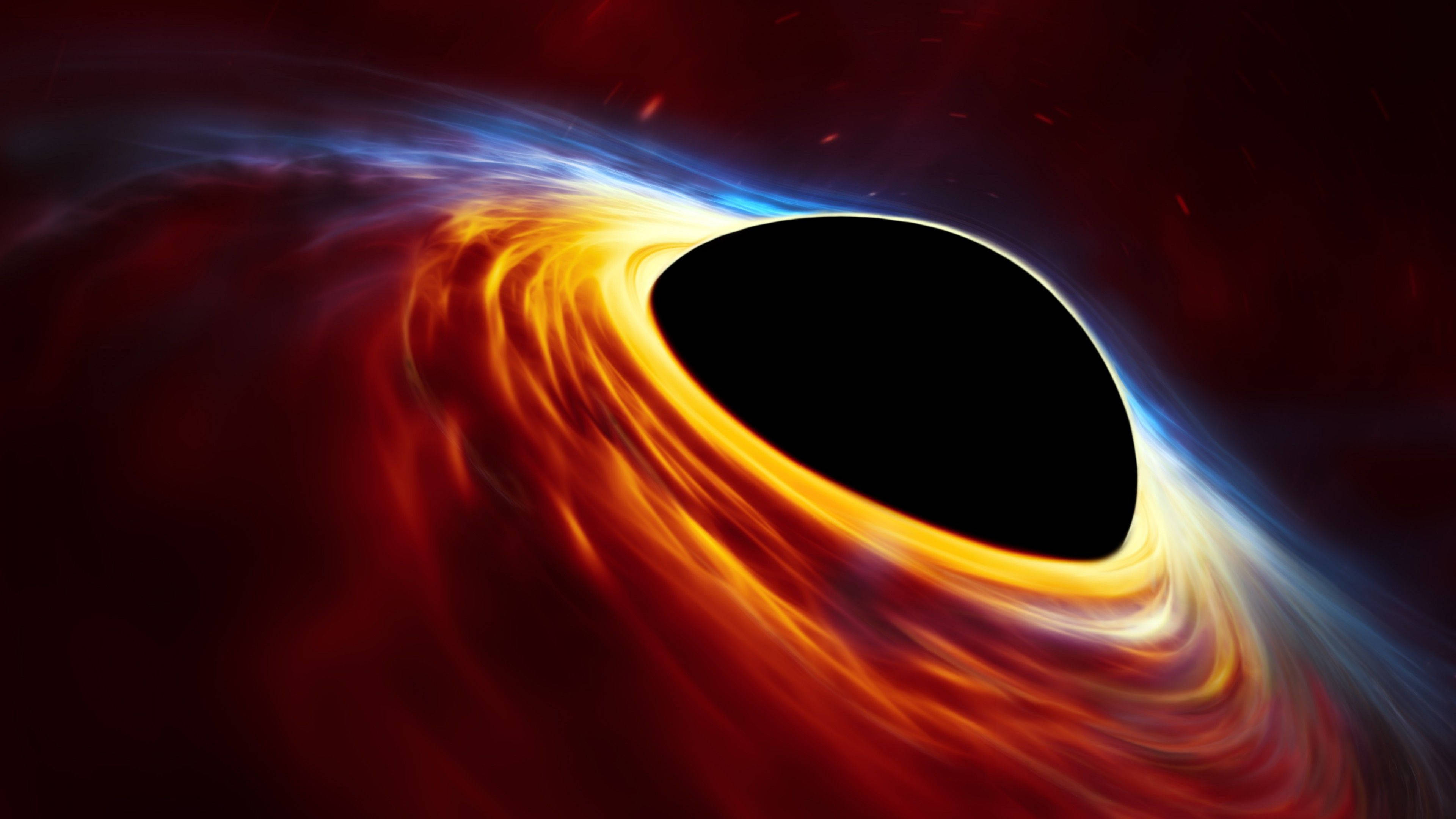 Black Hole With Blue And Red Flame Background