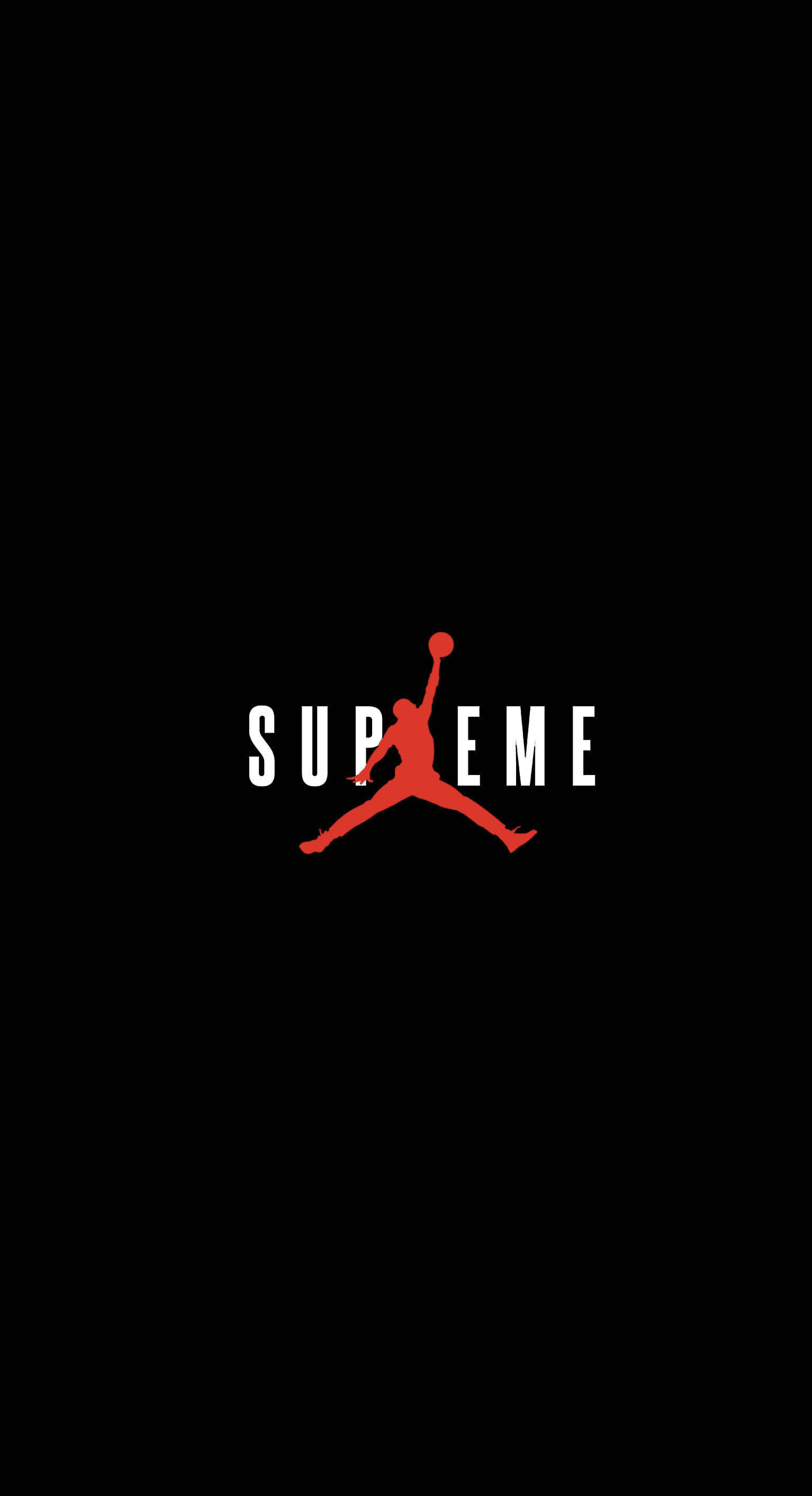 Download Black Supreme With Michaeljordan Logo Wallpaper Wallpapers.com