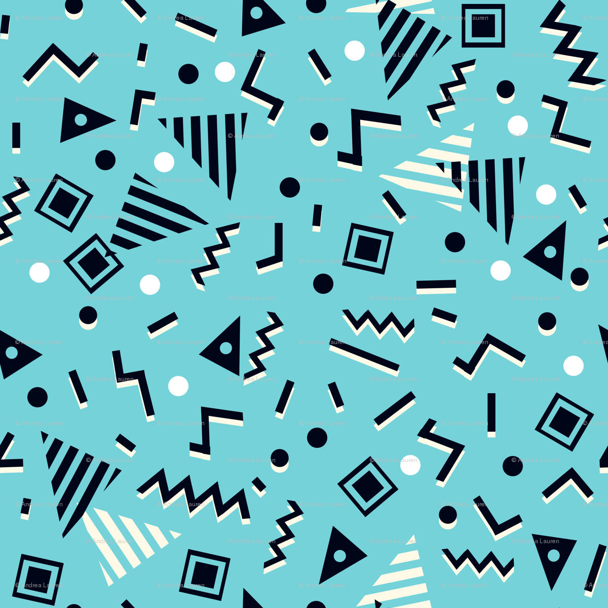 Blue 90s Party Pattern Background