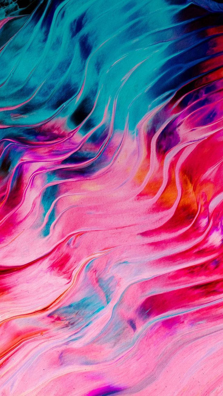 Blue And Pink Ripples Iphone Digital Art Background