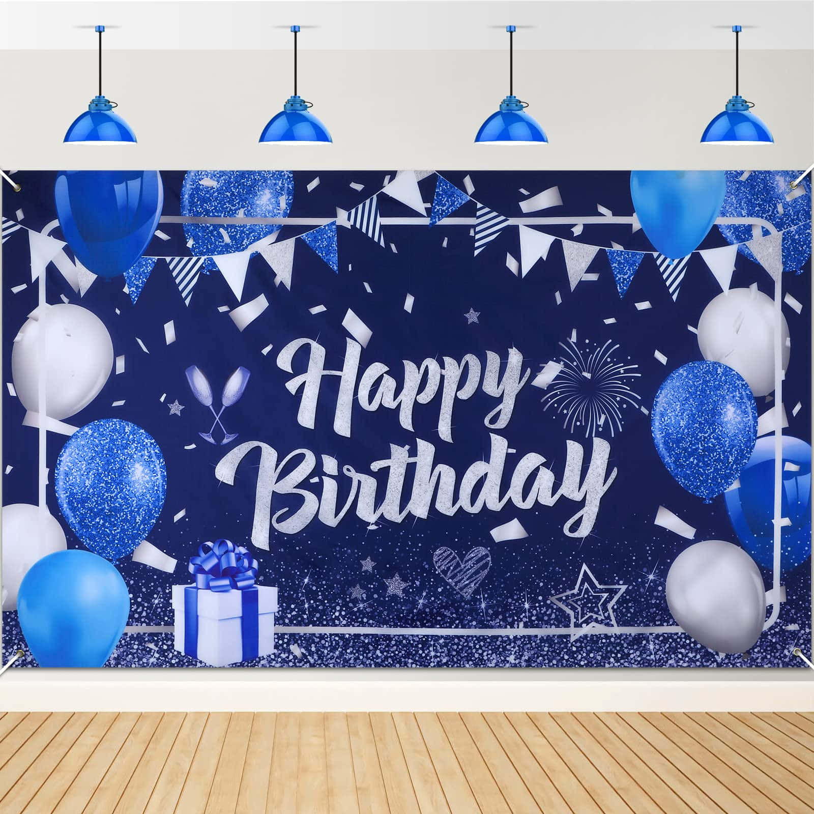 Download Blue Birthday Background 1600 X 1600 | Wallpapers.com