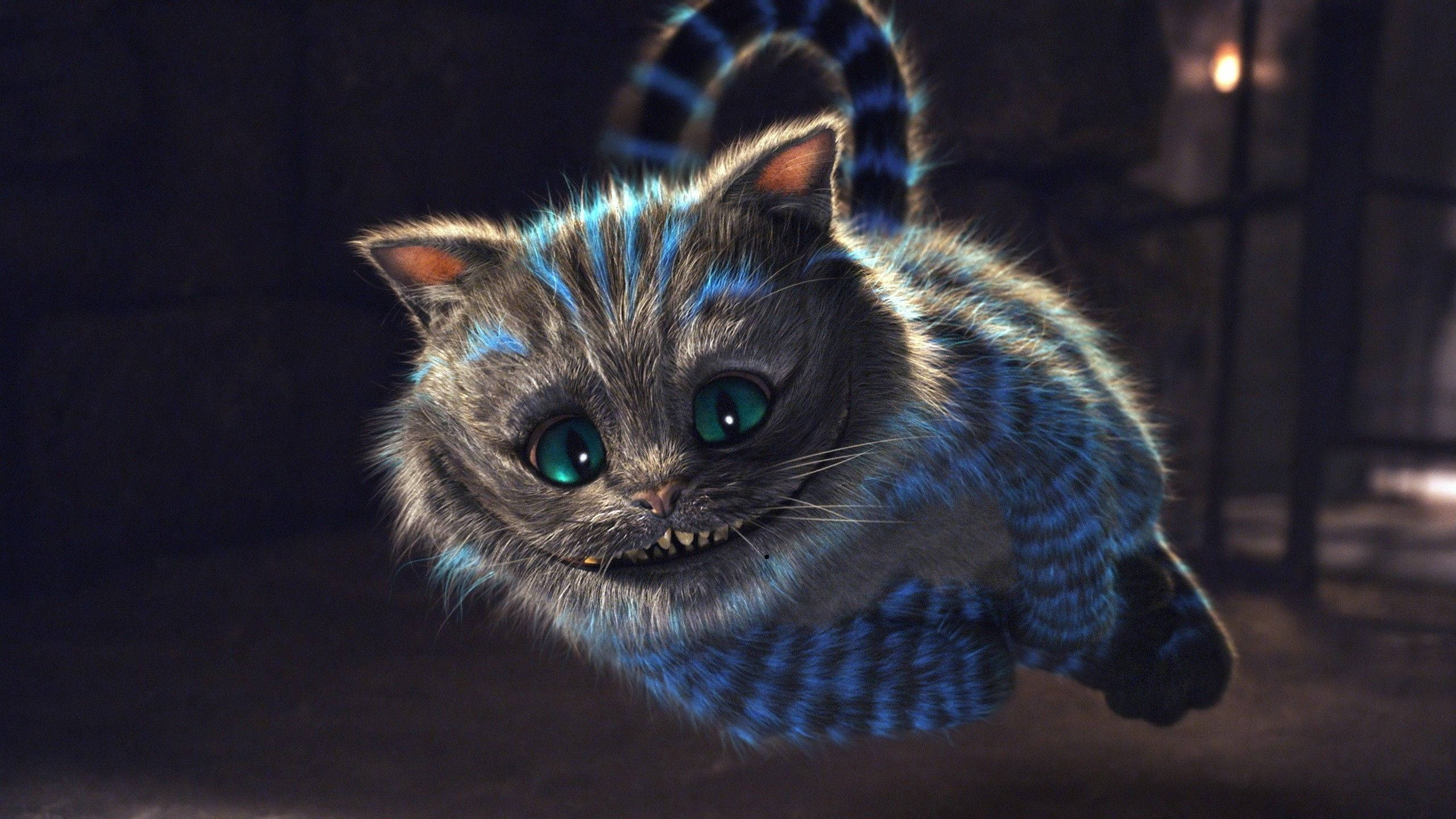 Blue Gray Cheshire Cat Background