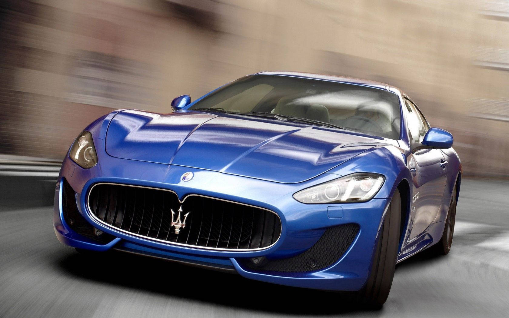 Blue Maserati Gran Turismo Car Background