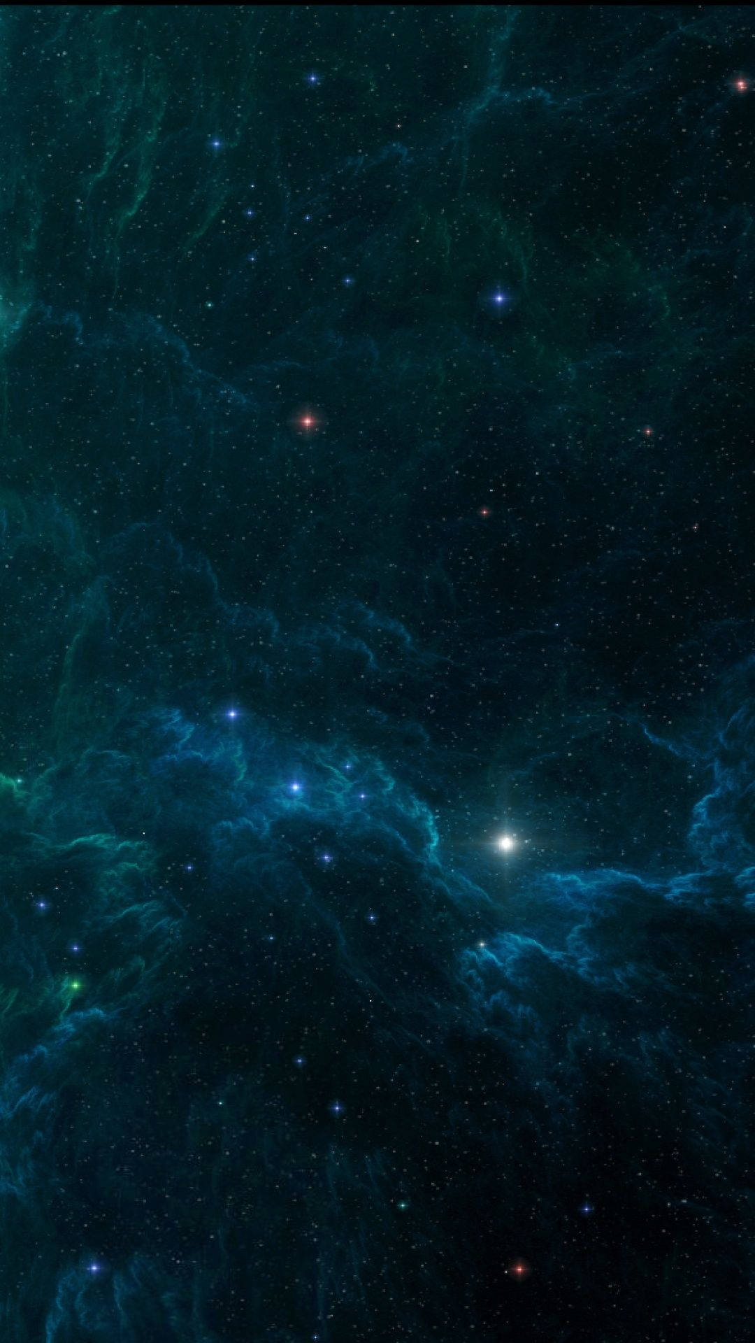 Blue Nebula And Stars Phone Background