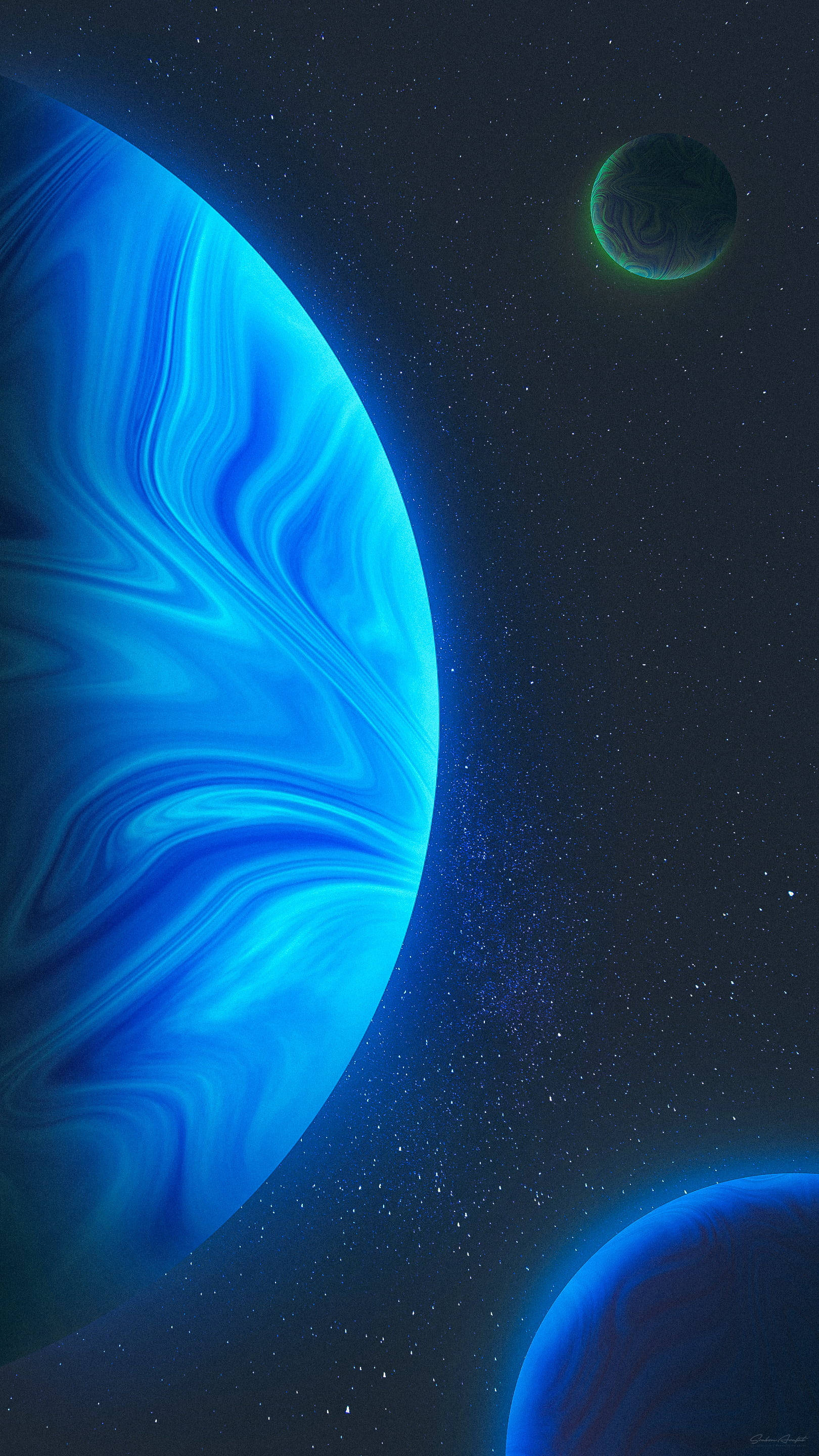 Download Blue Planets Space Phone Wallpaper 5403