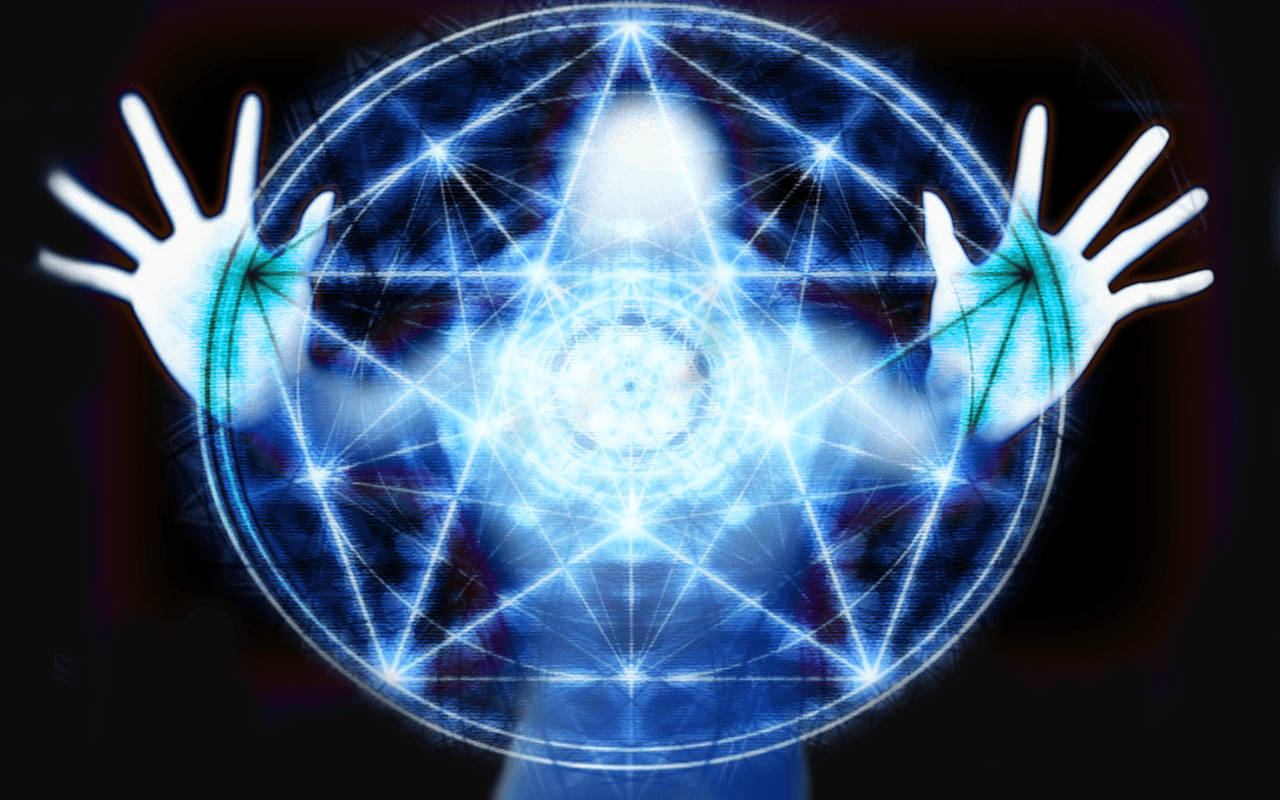 Bright Magic Pentagram Seal Background