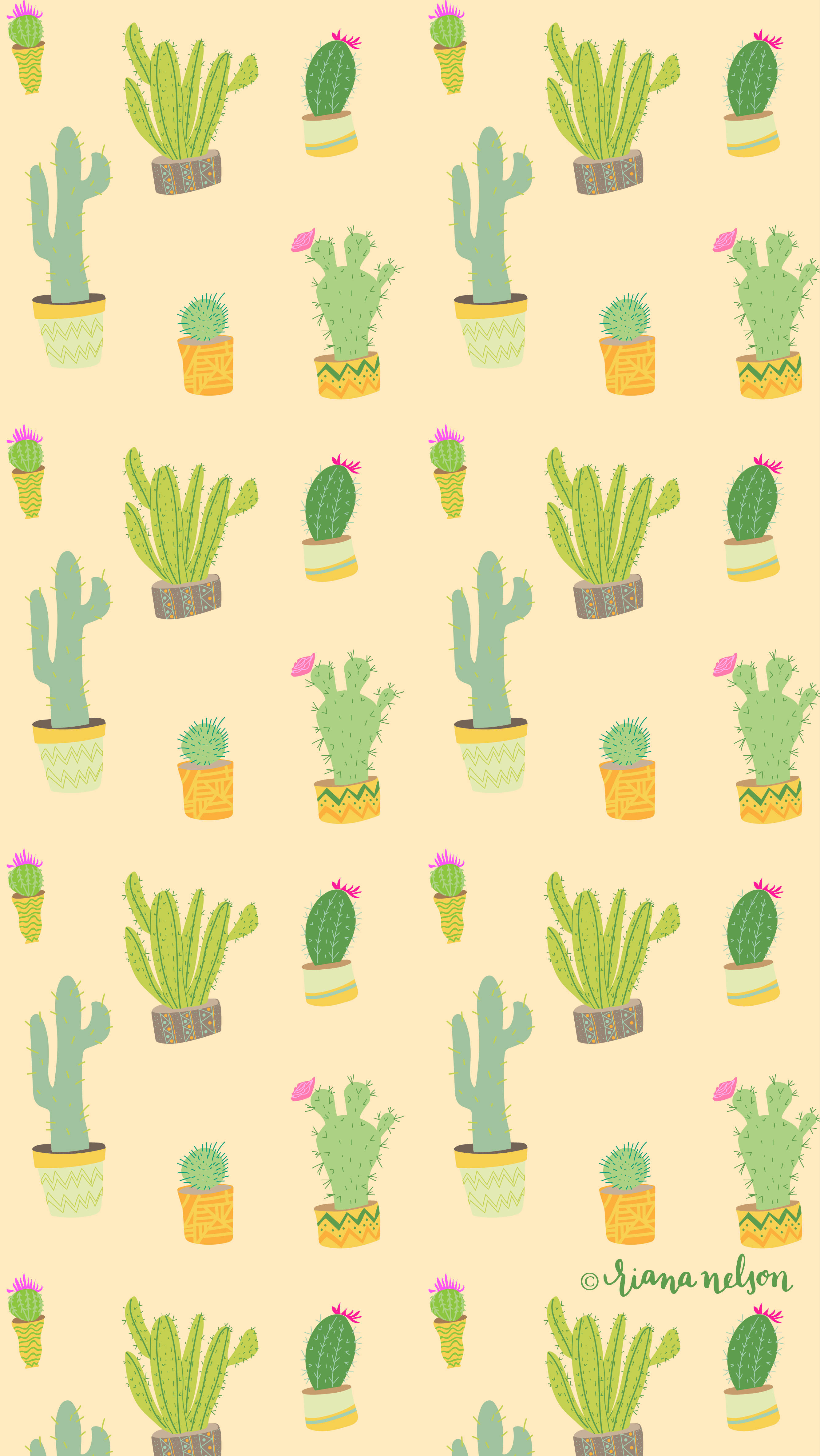 Cactus Party Pattern Background