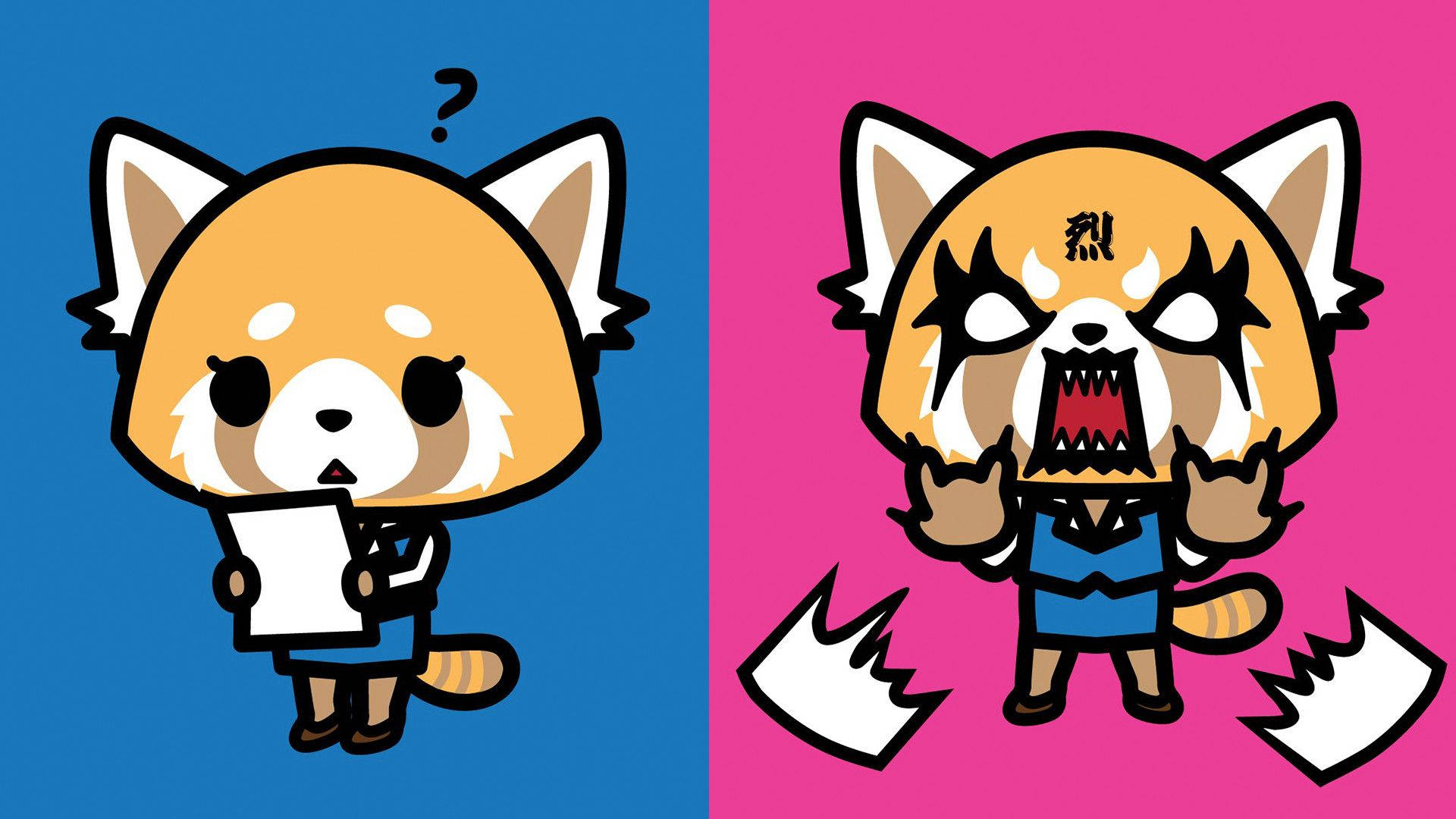 Calm And Angry Aggretsuko Background