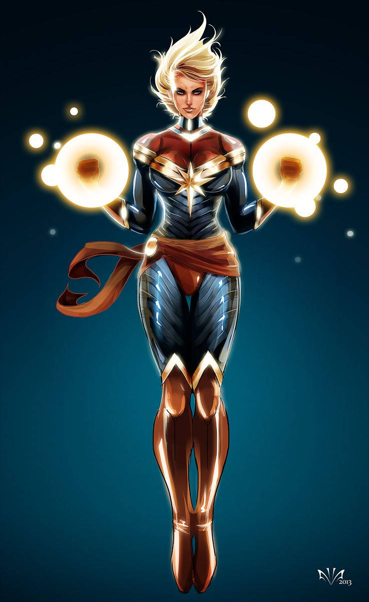 Captain Marvel Energy Blast Background