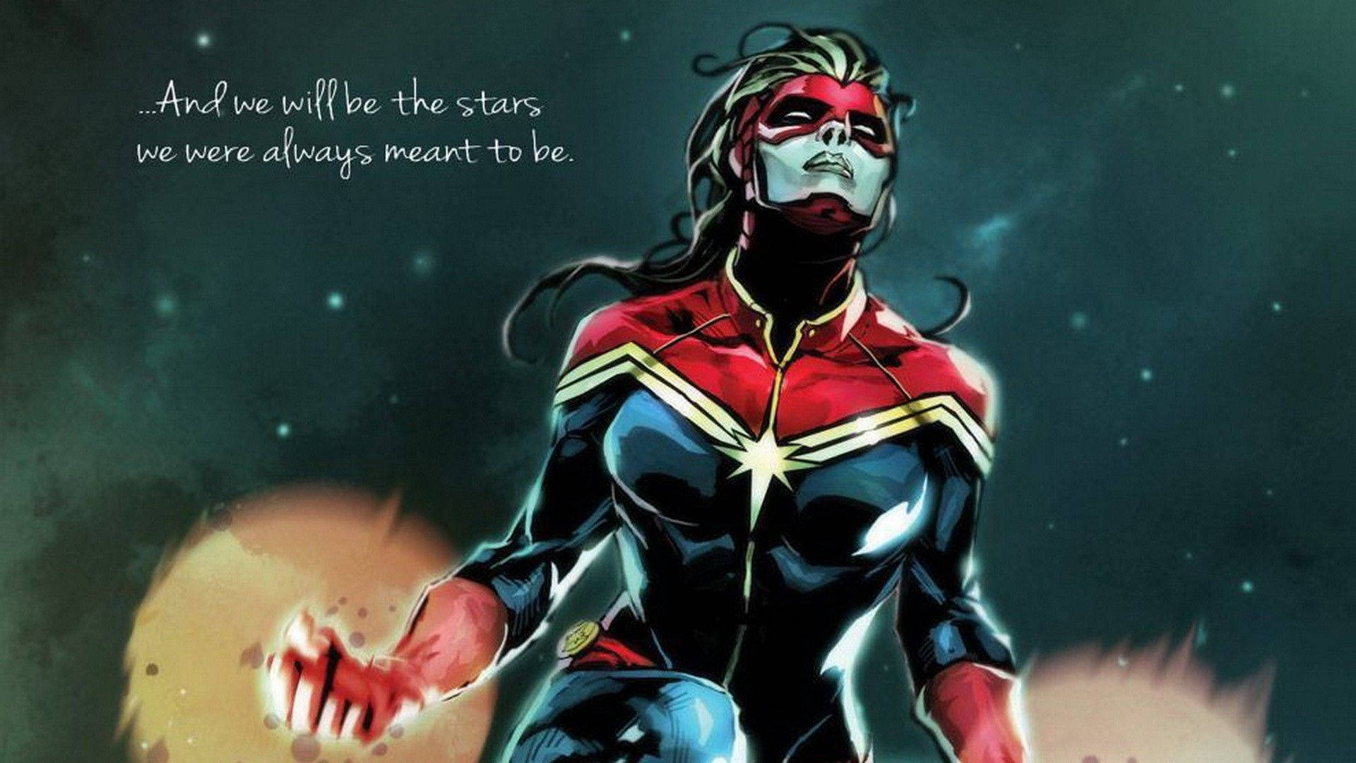 Captain Marvel Inspirational Quote Background