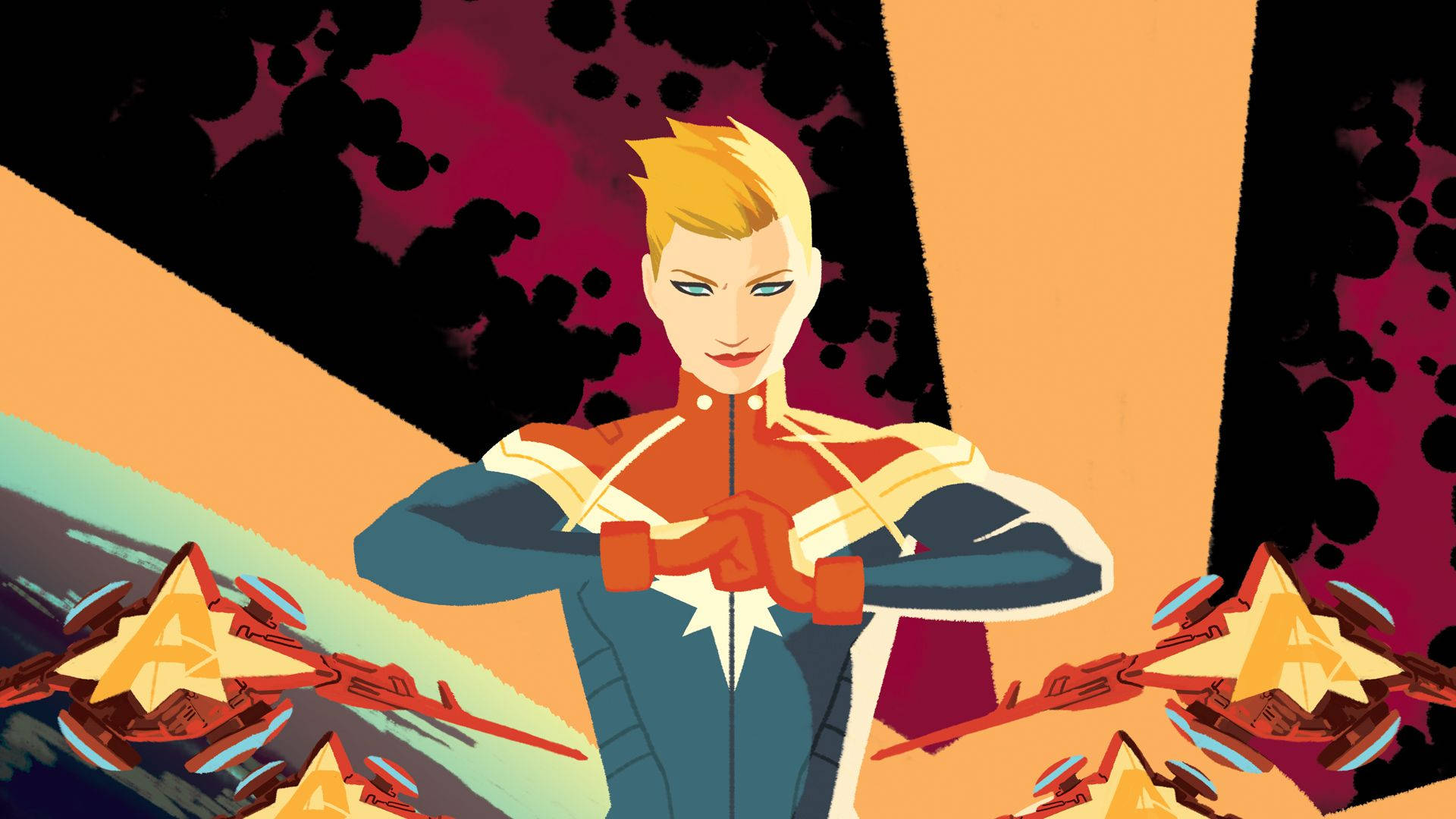 Captain Marvel Pink Fan Art Background