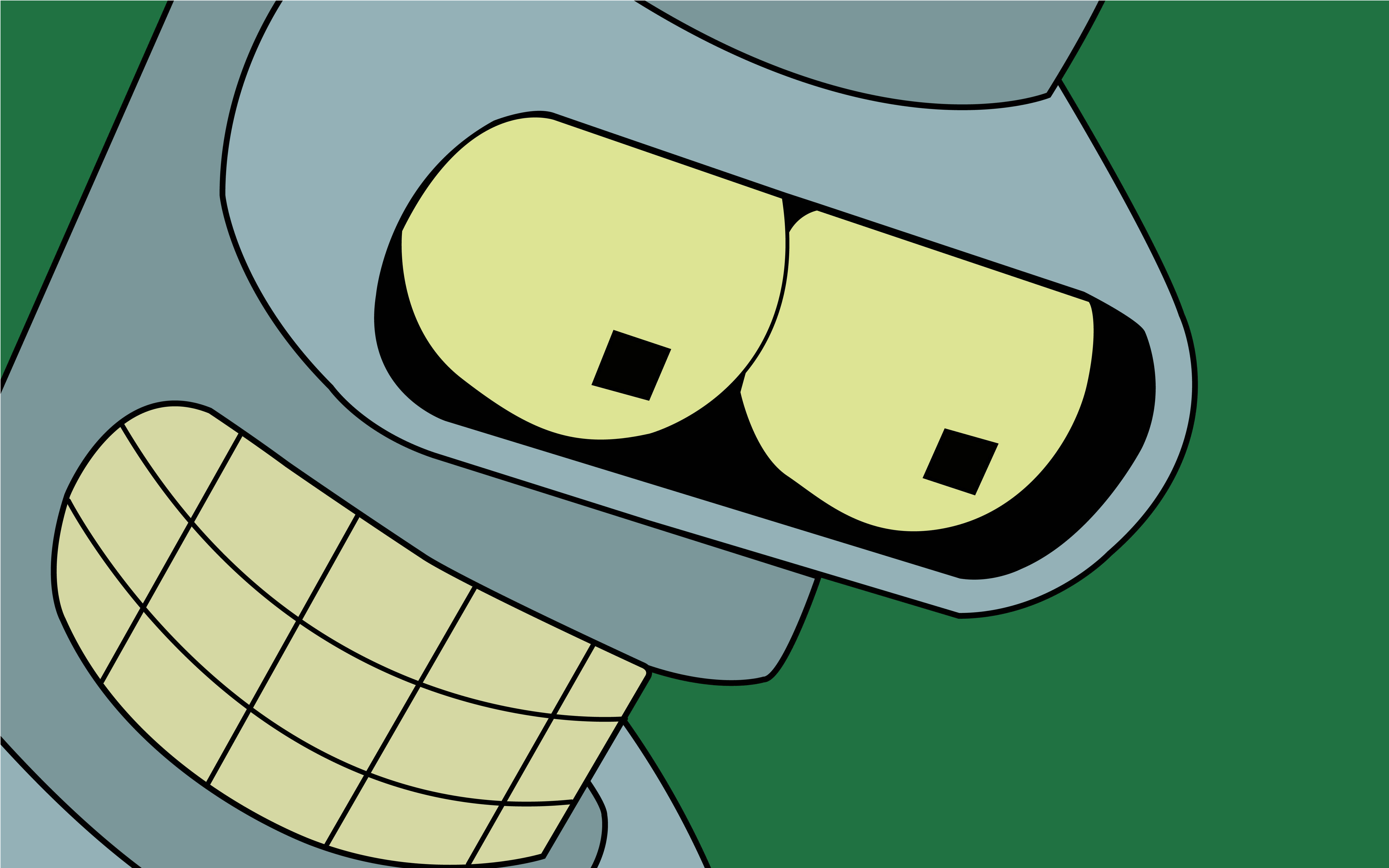 Download Caption Futurama's Bender In A Signature Pose Wallpaper