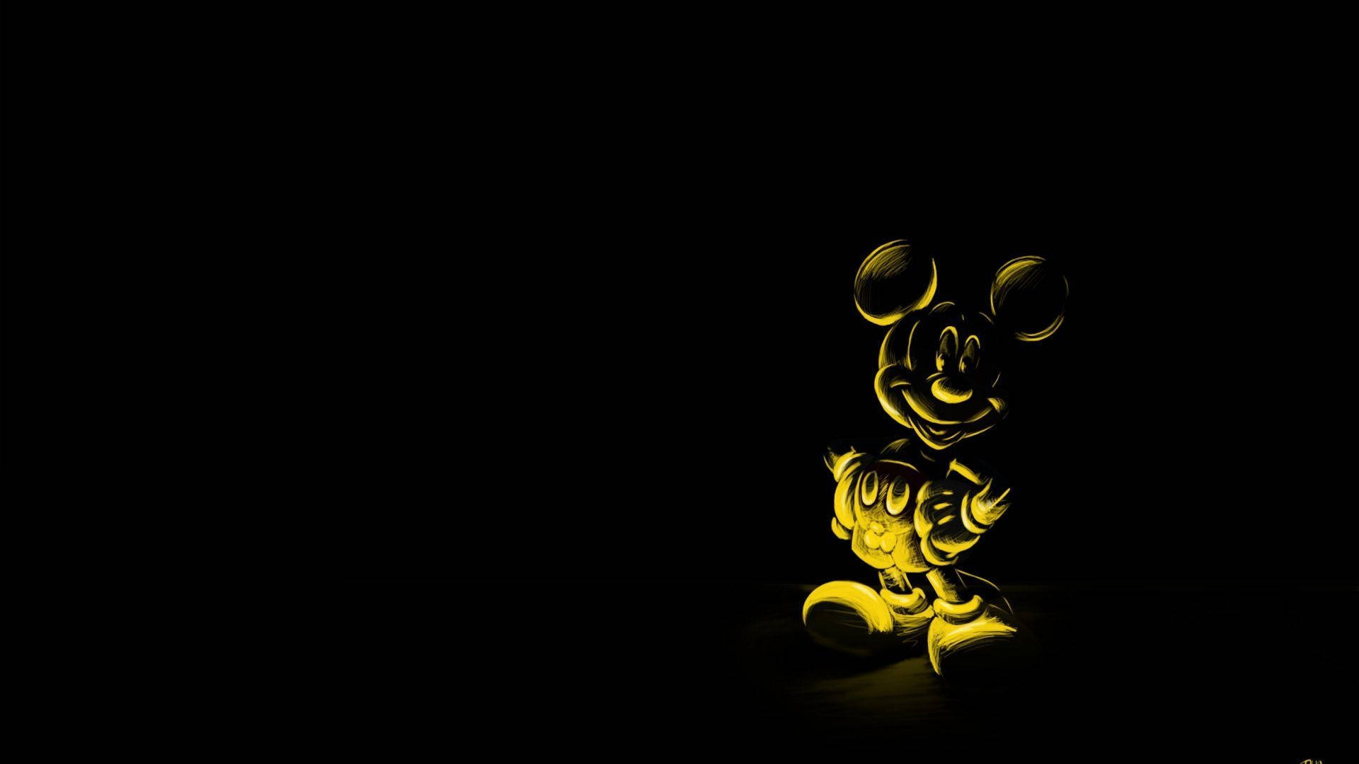 Cartoon Golden Mickey Mouse Background