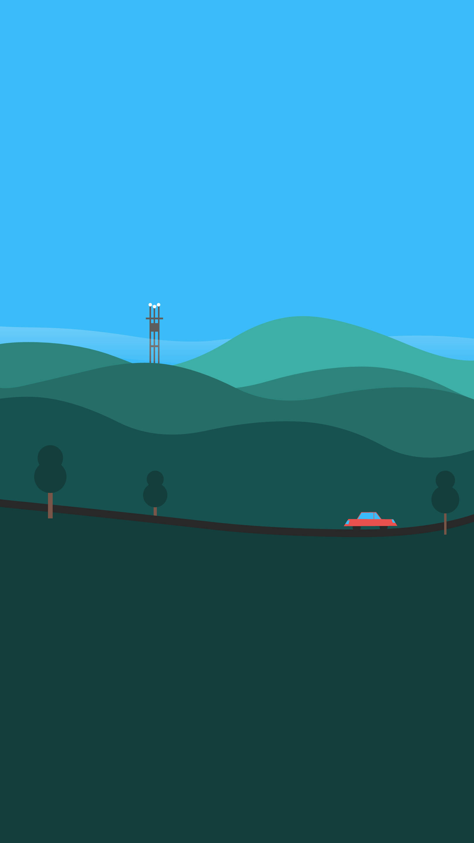 Cartoon Pixel Mountain Landscape Background