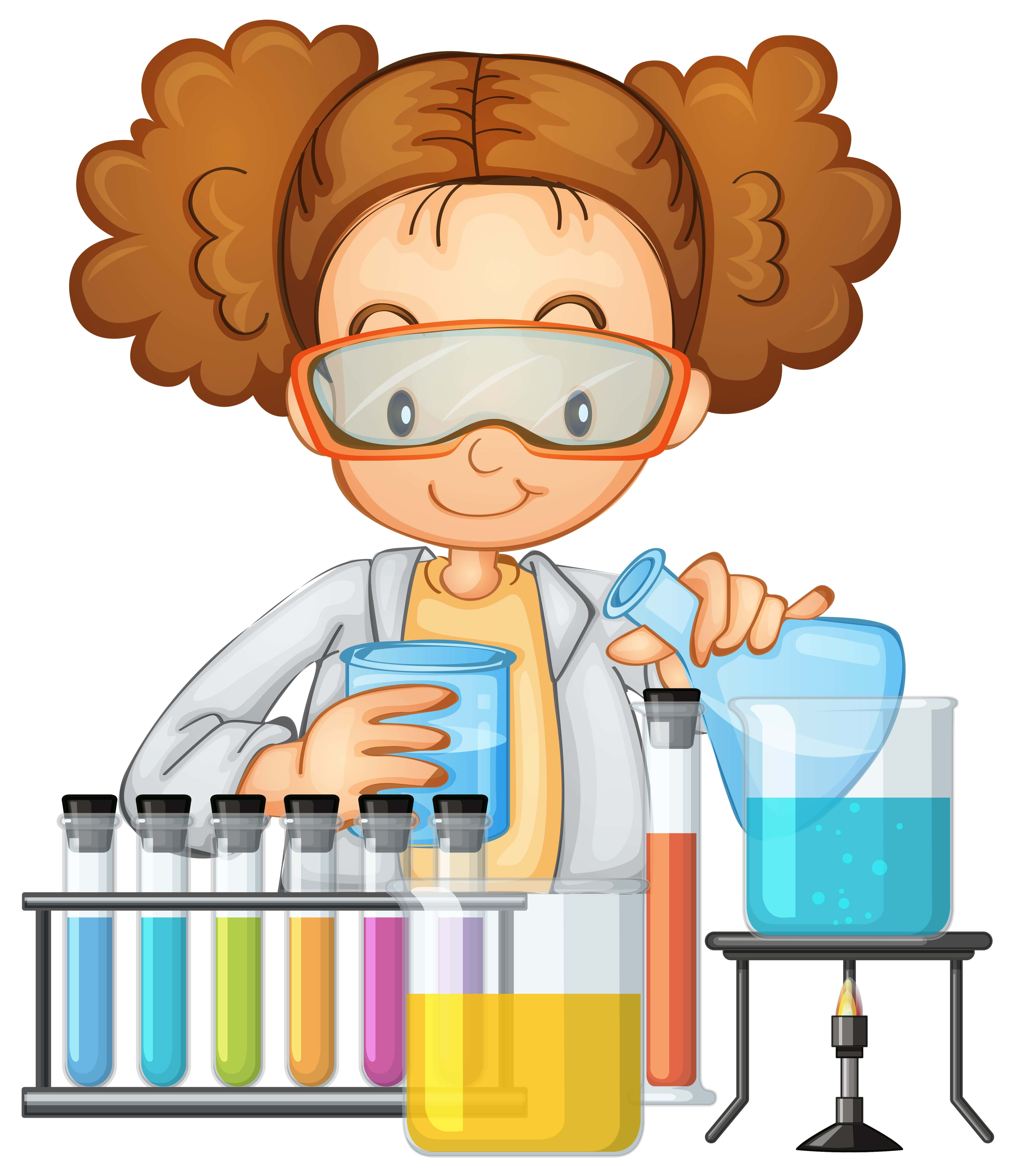 Download Cartoon Scientist Conducting A Chemistry Experiment Wallpaper 