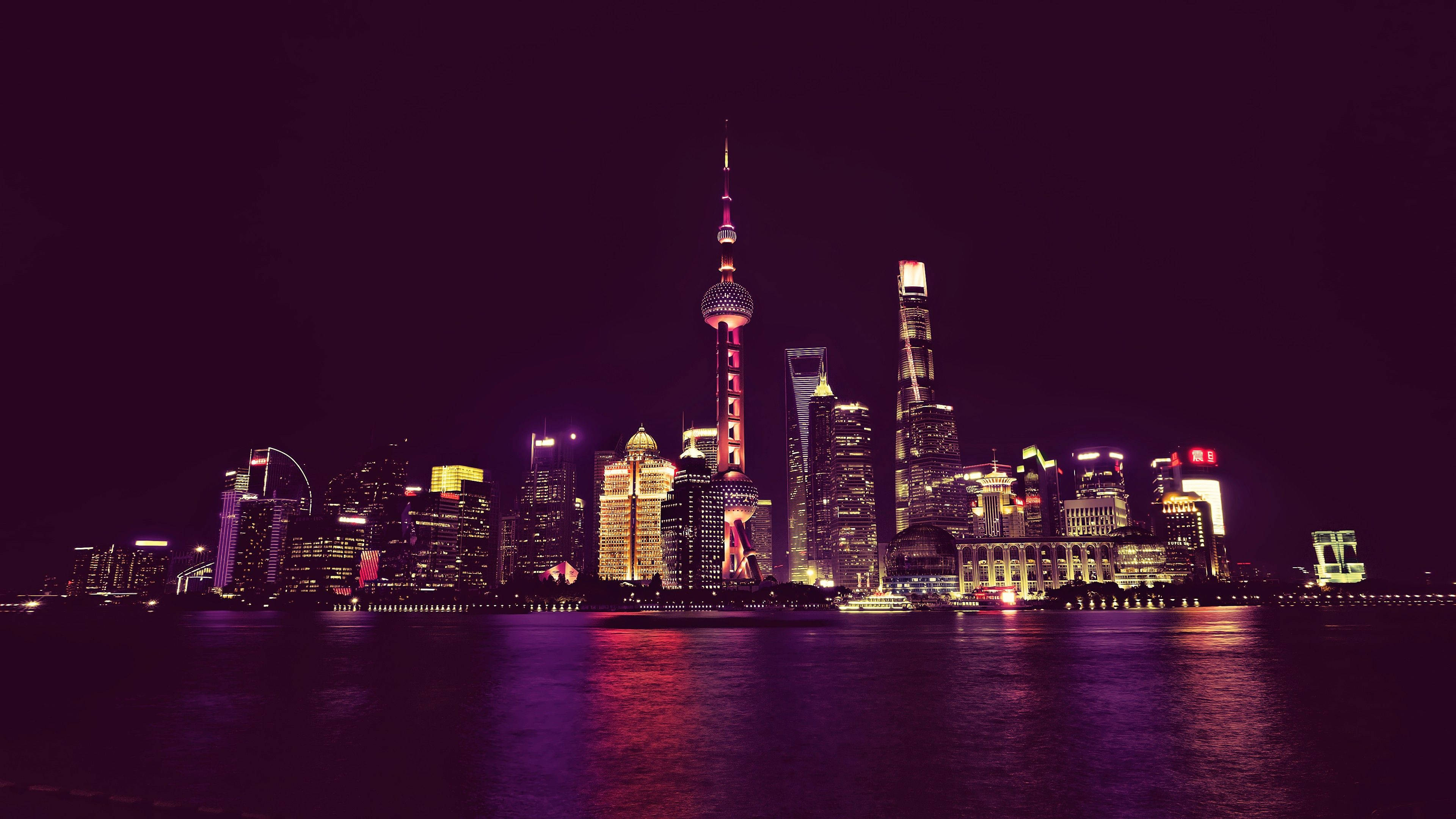 China Cityscape Neon City Background