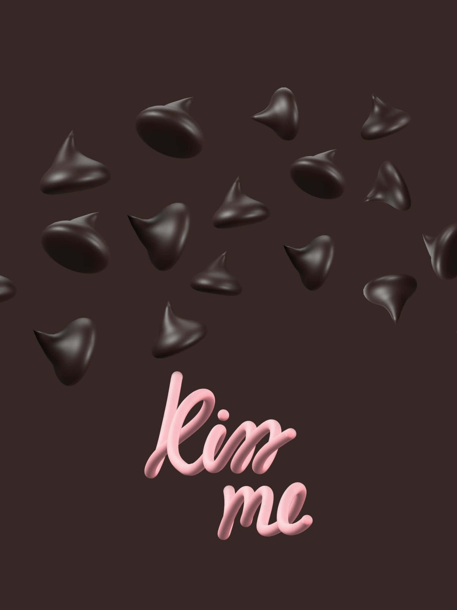 Chocolate Kisses With The Word Kiss Me Background