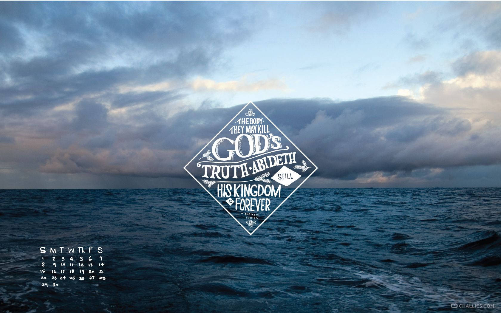 Christian Bible Verse In Ocean Background