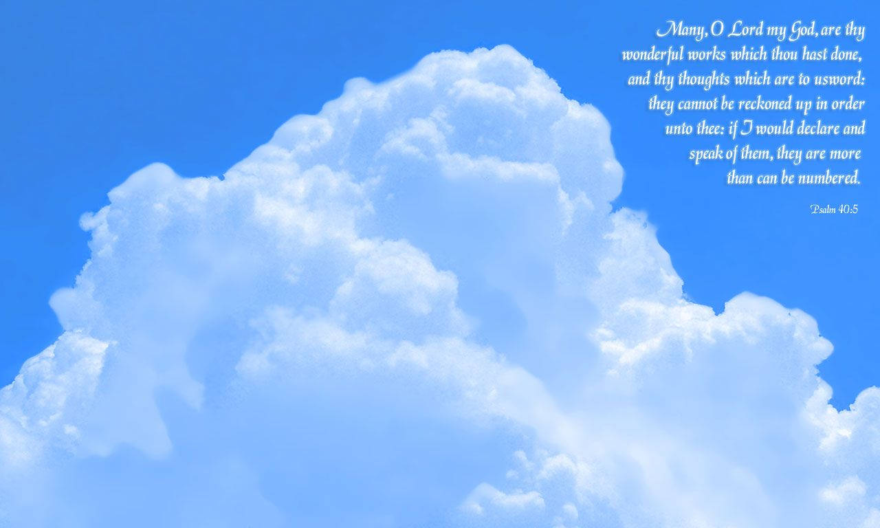 Christian Bible Verse With Clouds Background