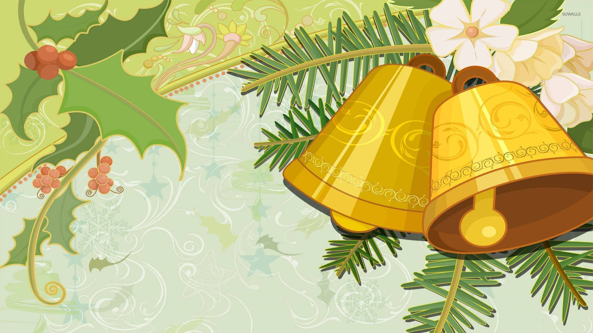 Download Christmas Bell Artwork Wallpaper | Wallpapers.com