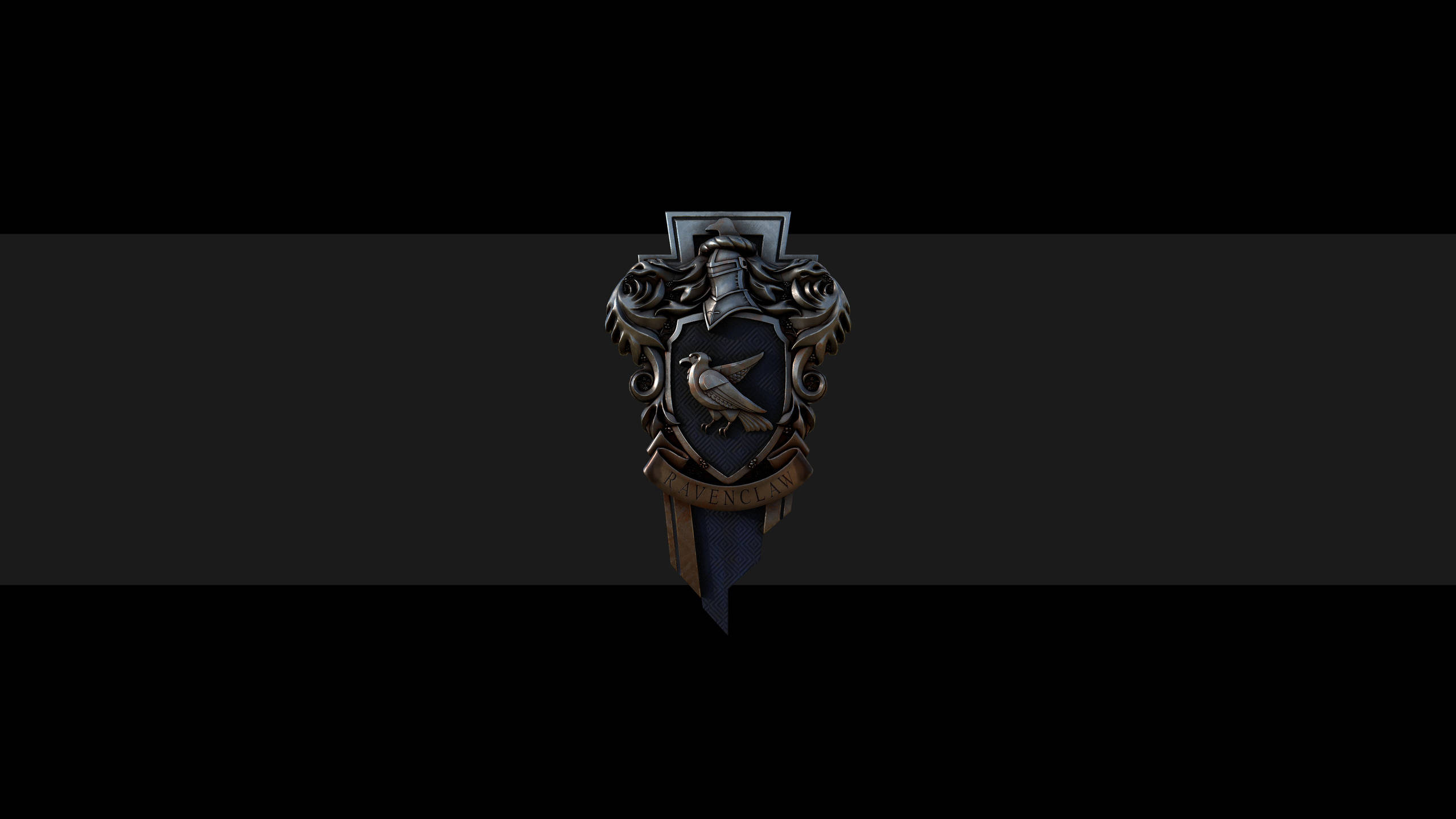 Classic Black Ravenclaw Crest Background