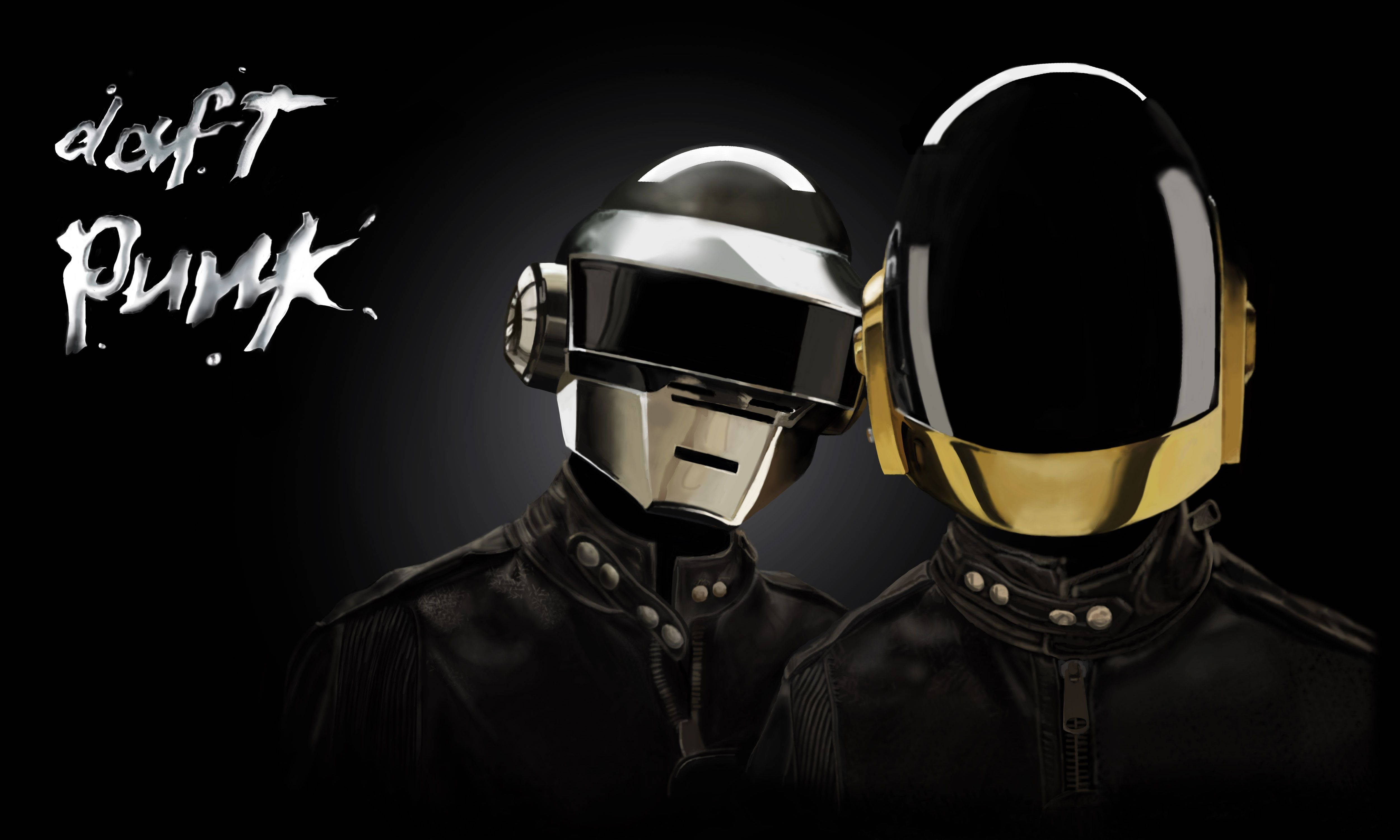 Classic Daft Punk Sci-fi Helmets Background