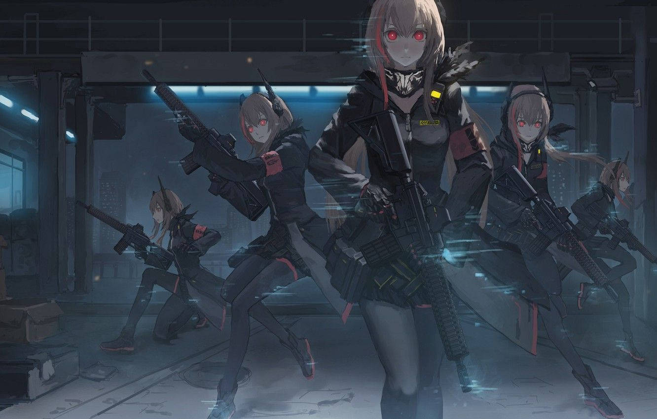 Cloned Fighter In Girls Frontline Background