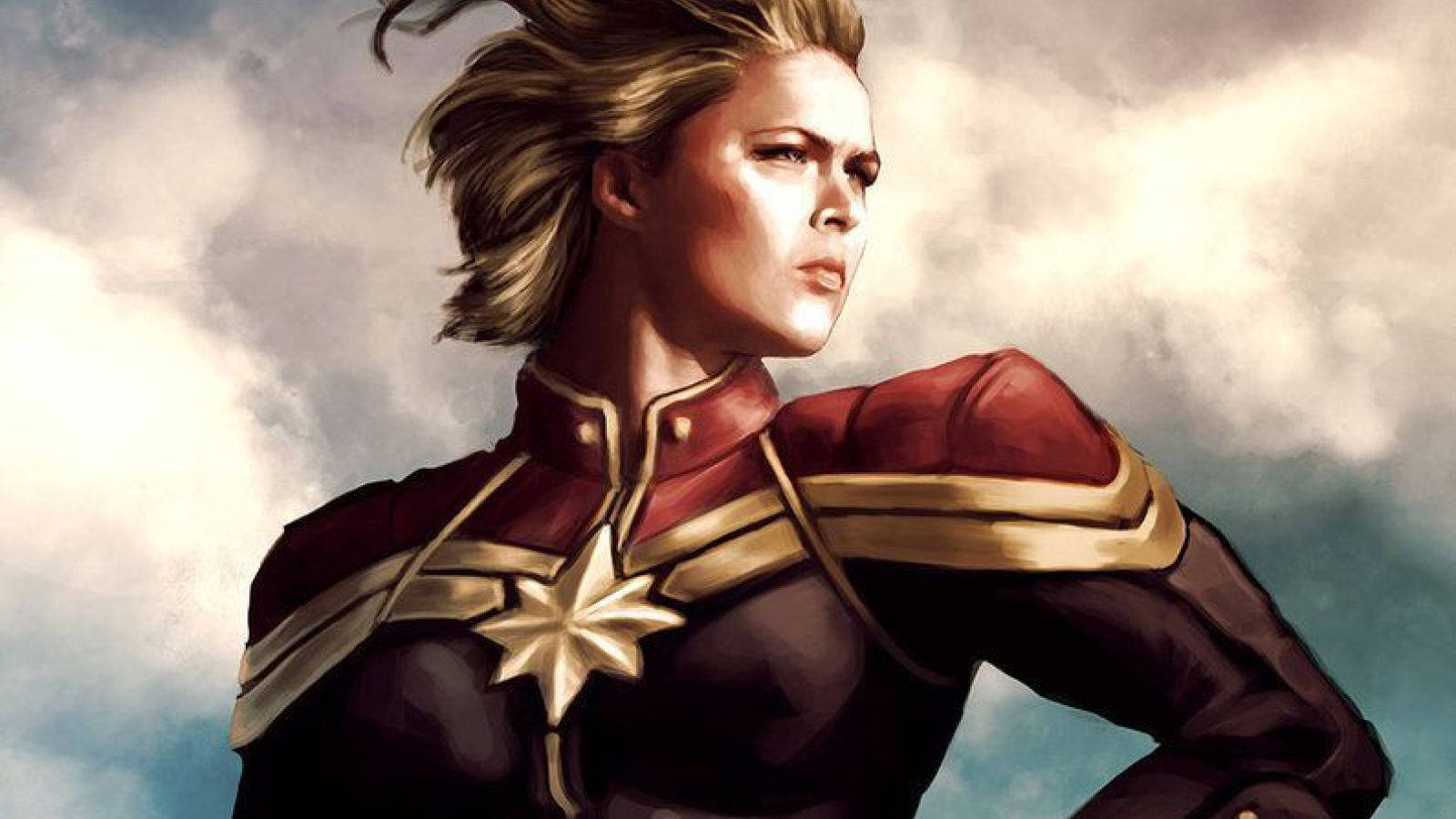 Close-up Captain Marvel Drawing Background