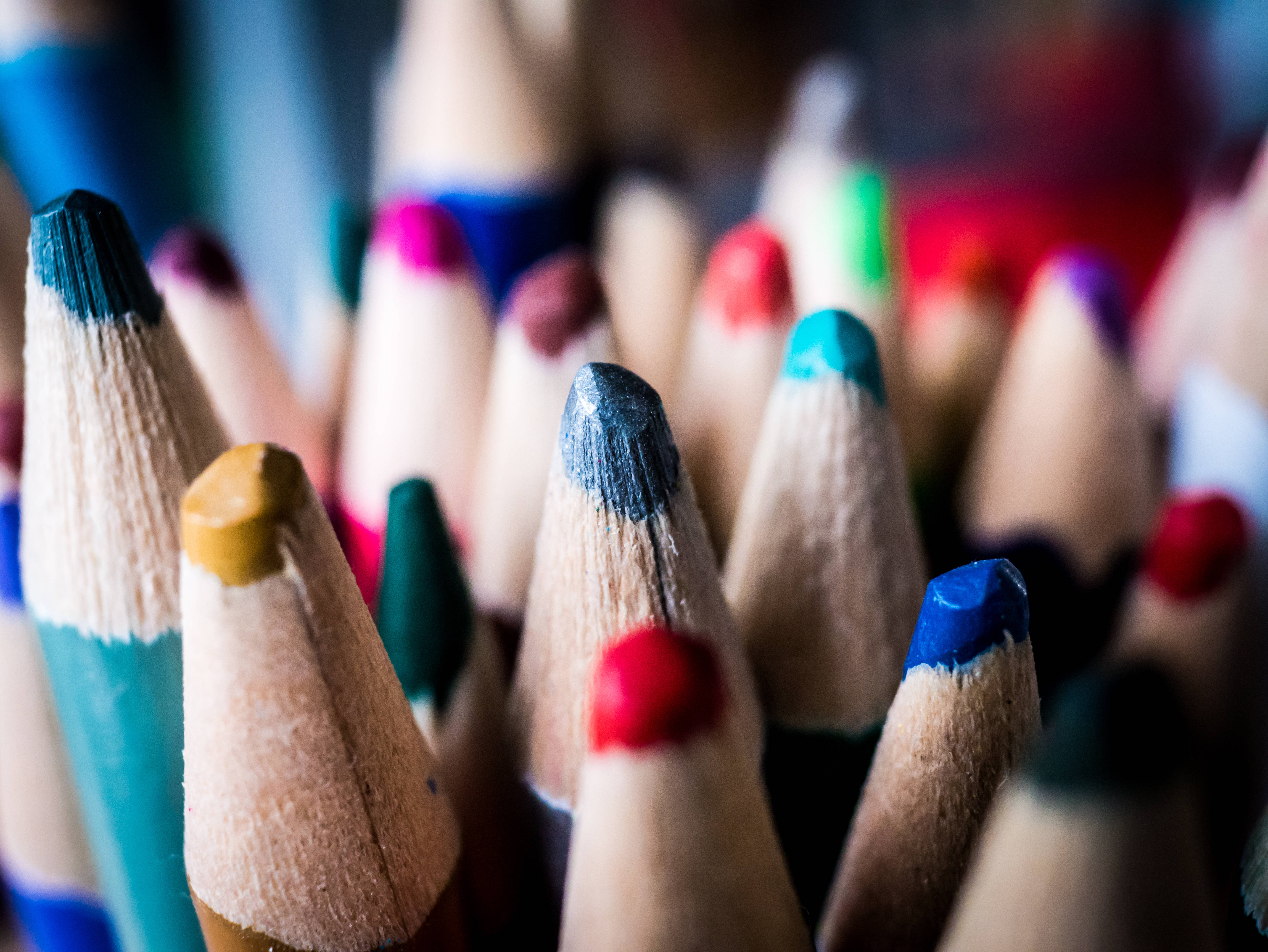 Close Up Color Pencils Background