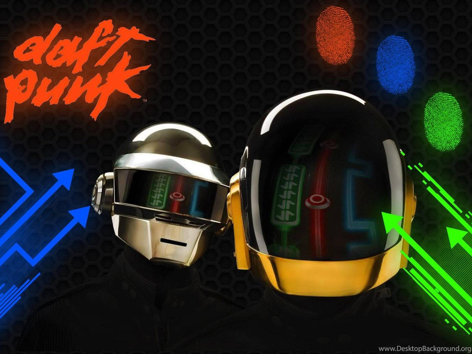 Colorful Daft Punk Helmets Hd Background