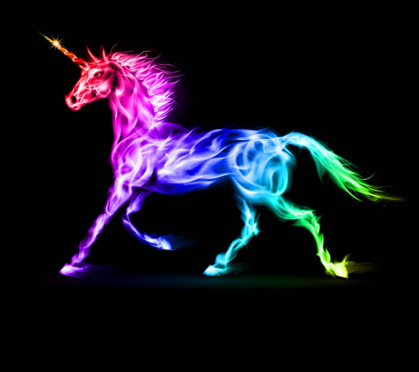 Colorful Neon Unicorn Background