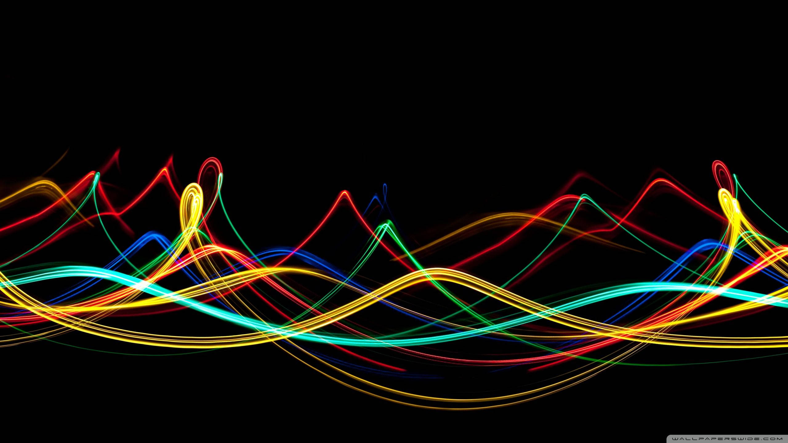 Colorful Neon Waves Background