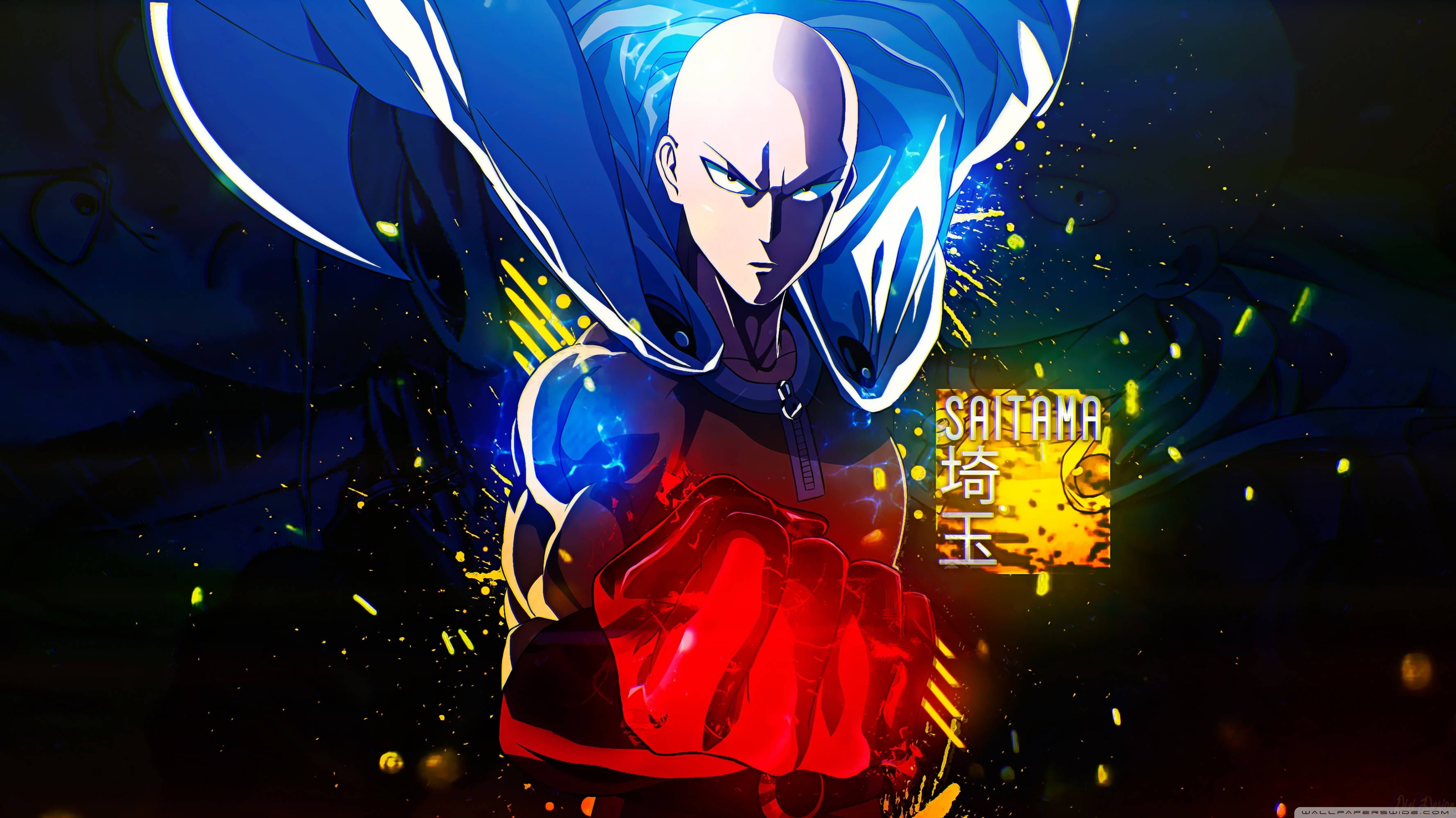 Colorful Saitama One Punch Background
