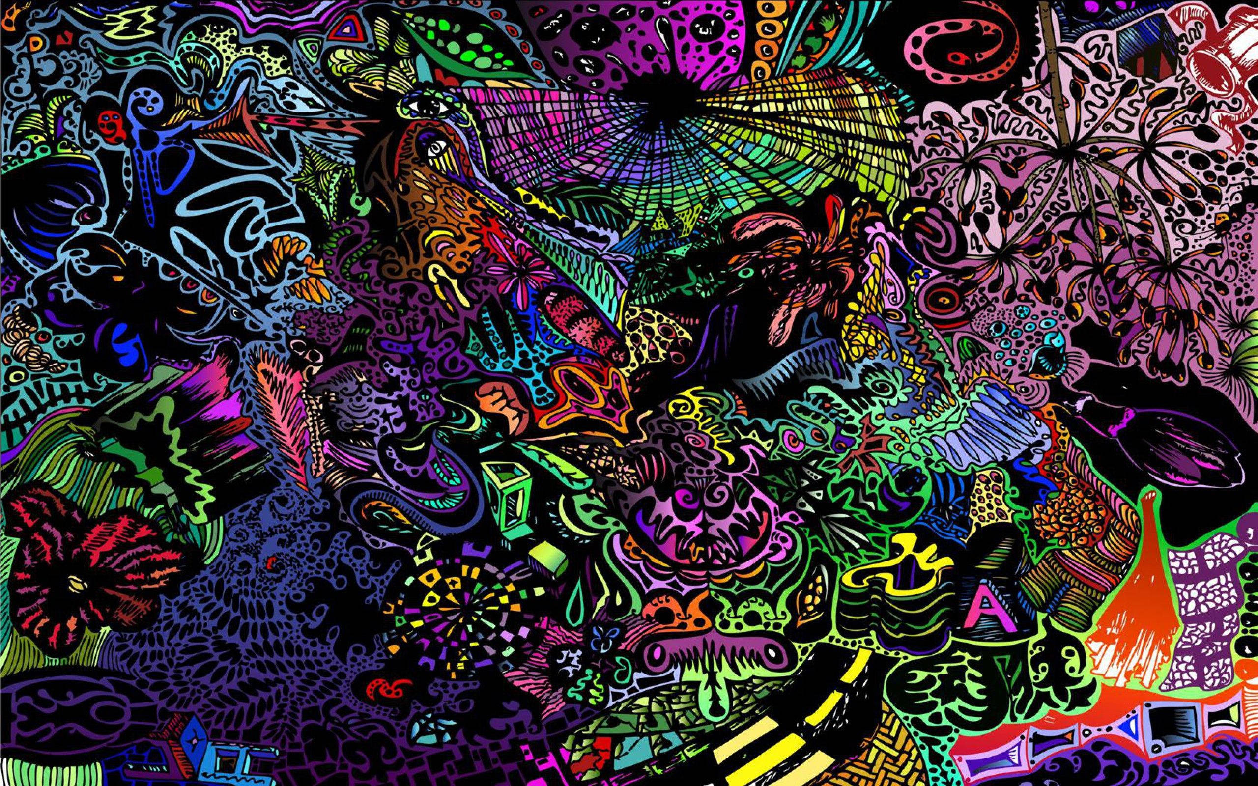 Download Colorful Trippy Indie Art Wallpaper 