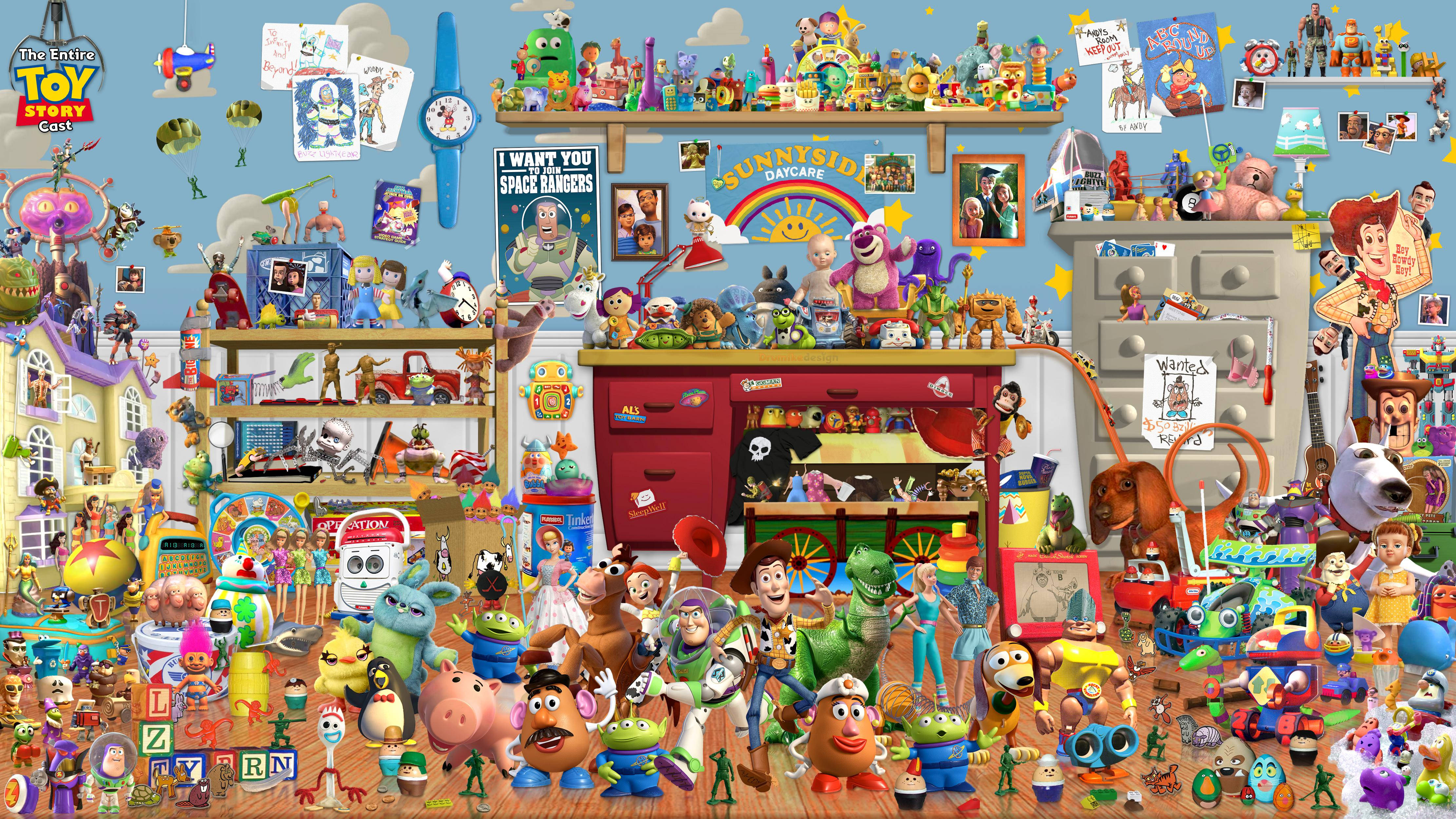 Complete Toy Story 4 Cast Fanart Background