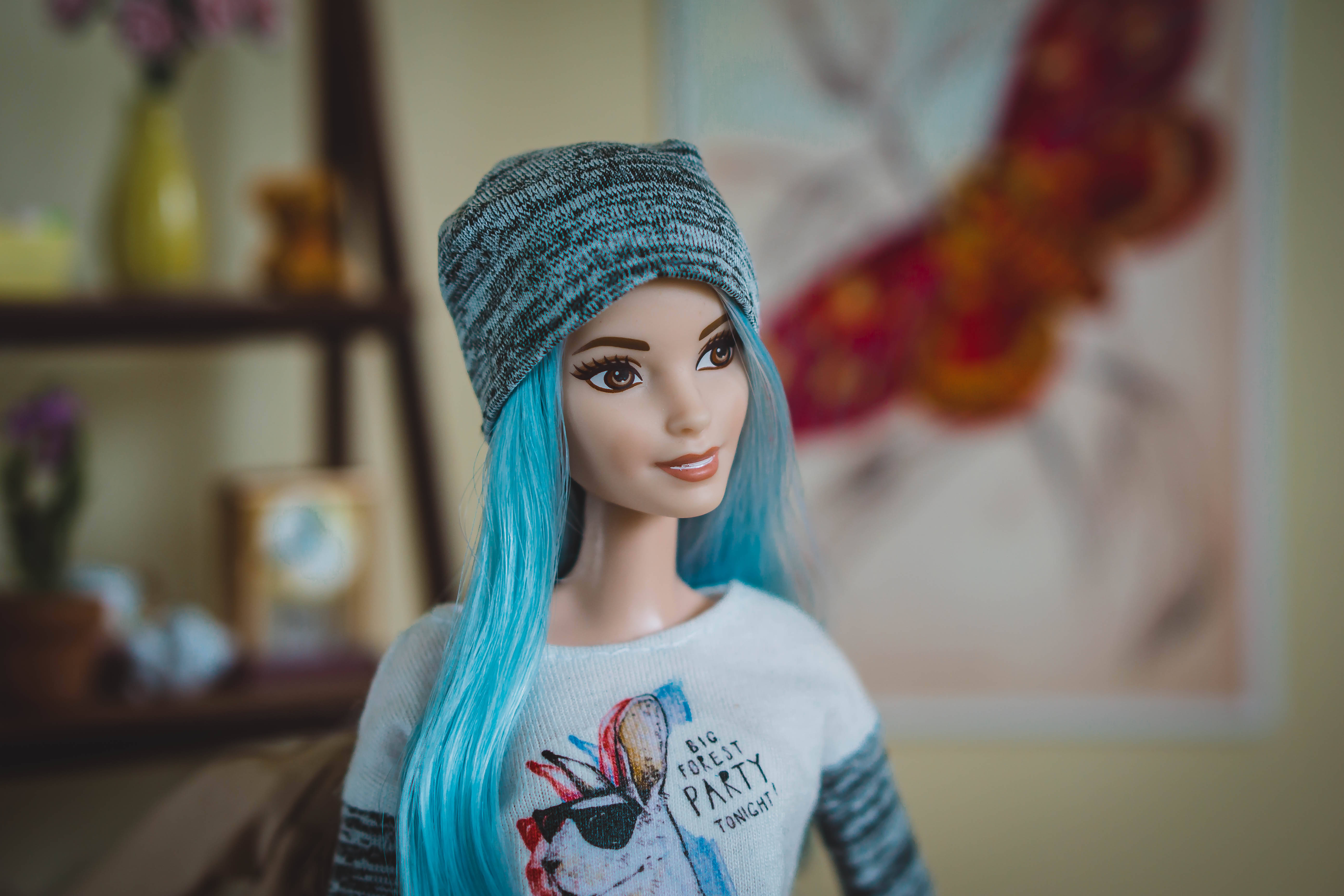 travel full size barbie blue hair