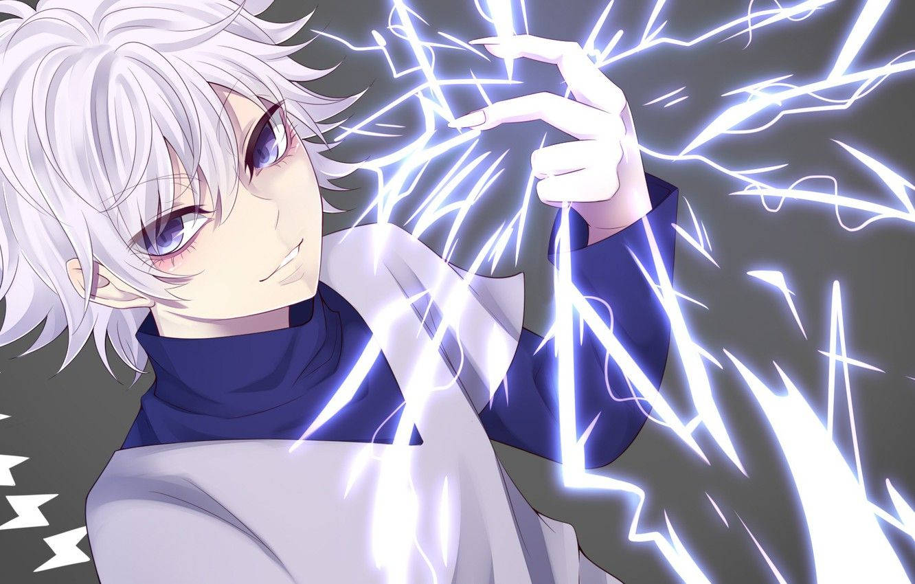 Cool Hd Killua And Lightning Ability Background