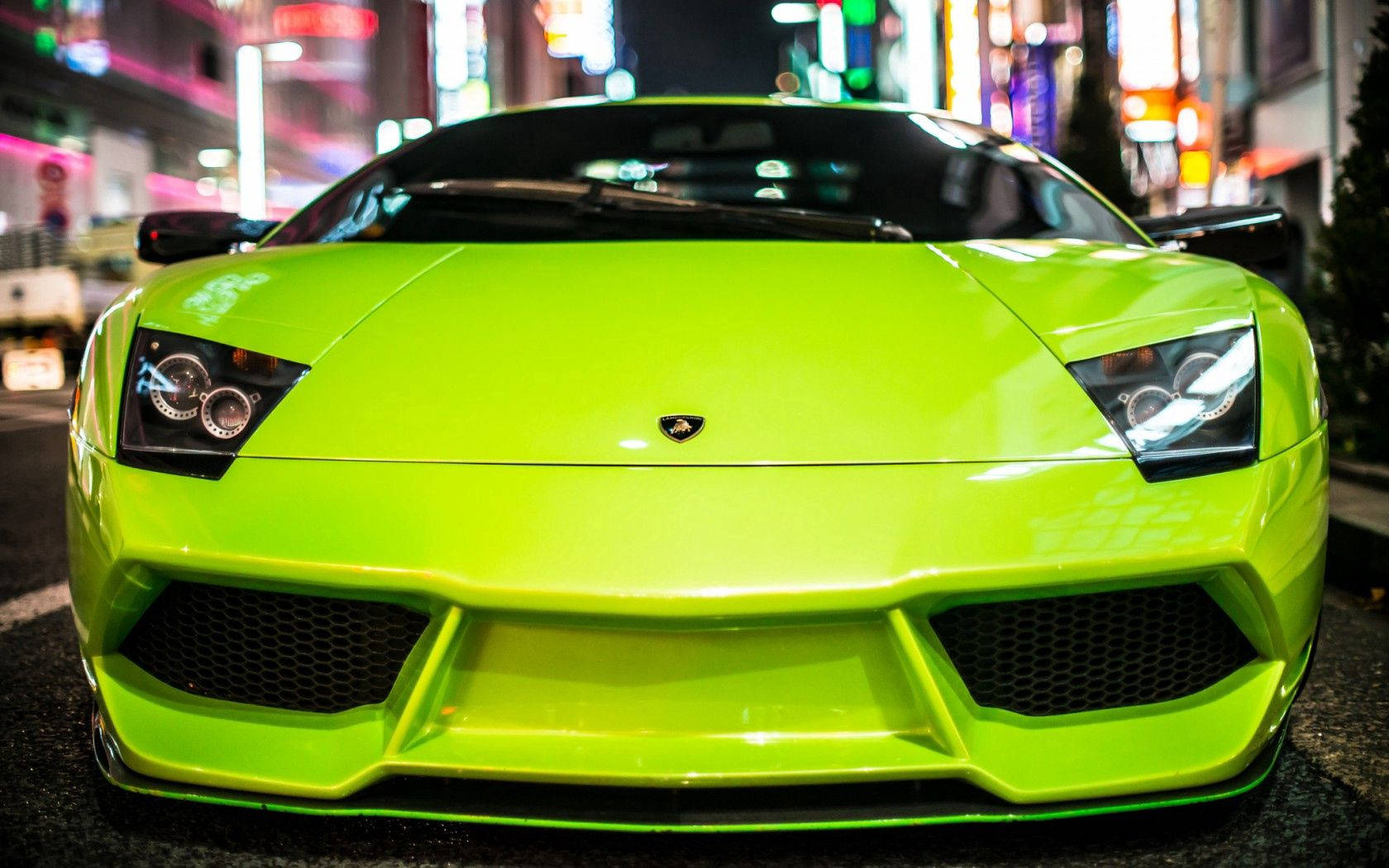 Cool Lamborghini Gallardo Car In Neon Green Background