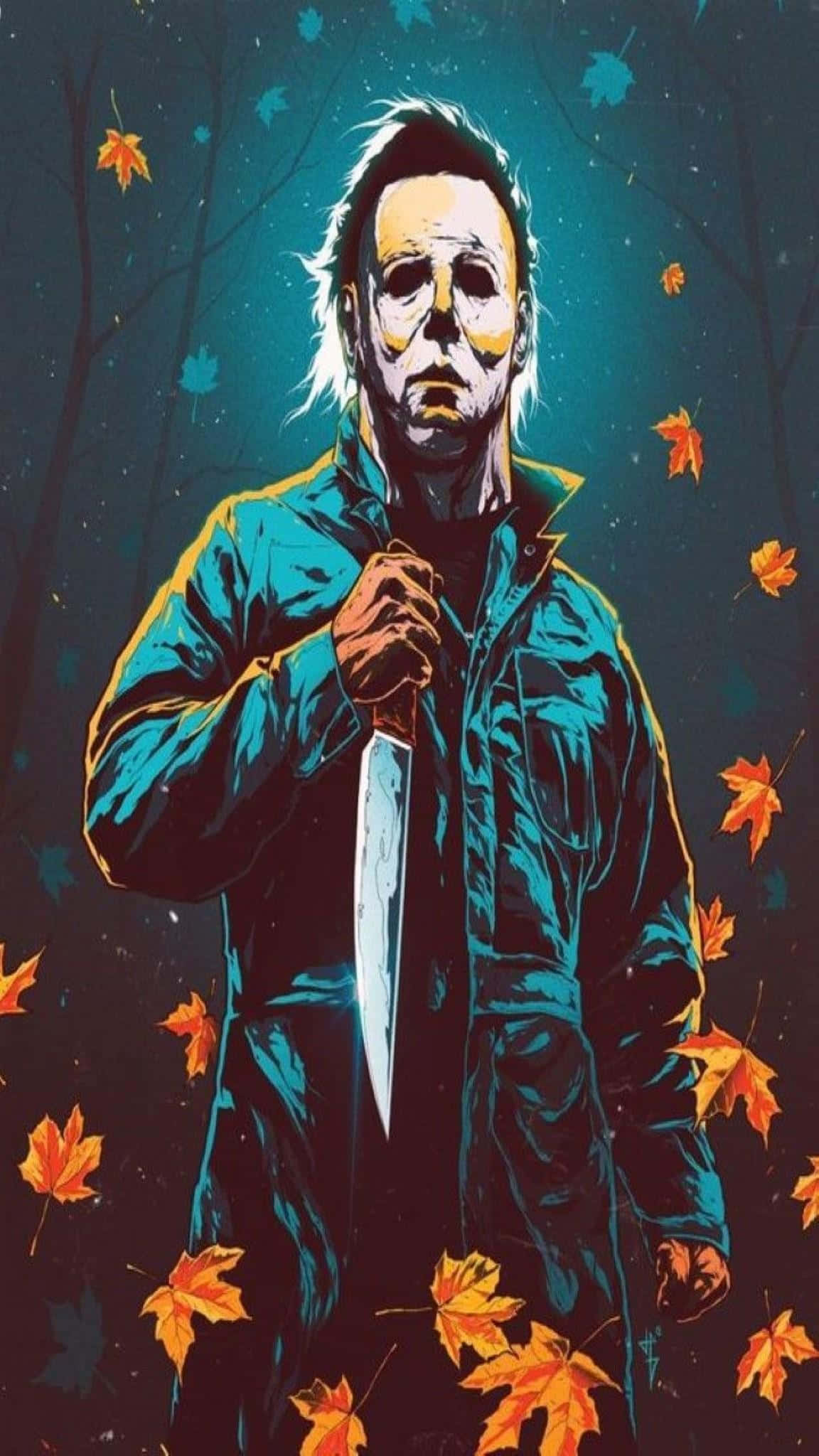 Download The Iconic Michael Myers Ready For Halloween Wallpaper