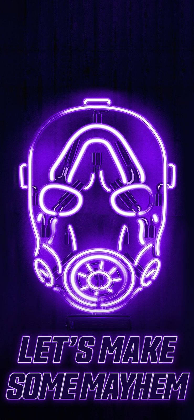 Cool Neon Mask Of Borderlands Background
