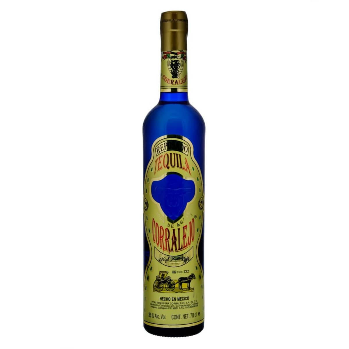 Download Corralejo Tequila Reposado Blue Bottle Wallpaper | Wallpapers.com
