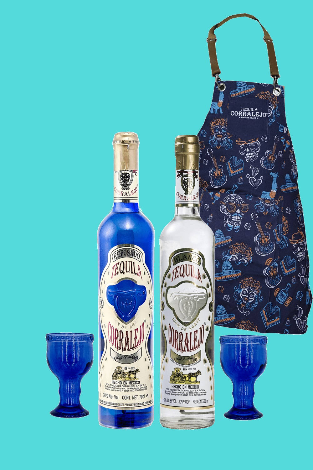 Download Corralejo Tequila Reposado Blue Silver Set Wallpaper