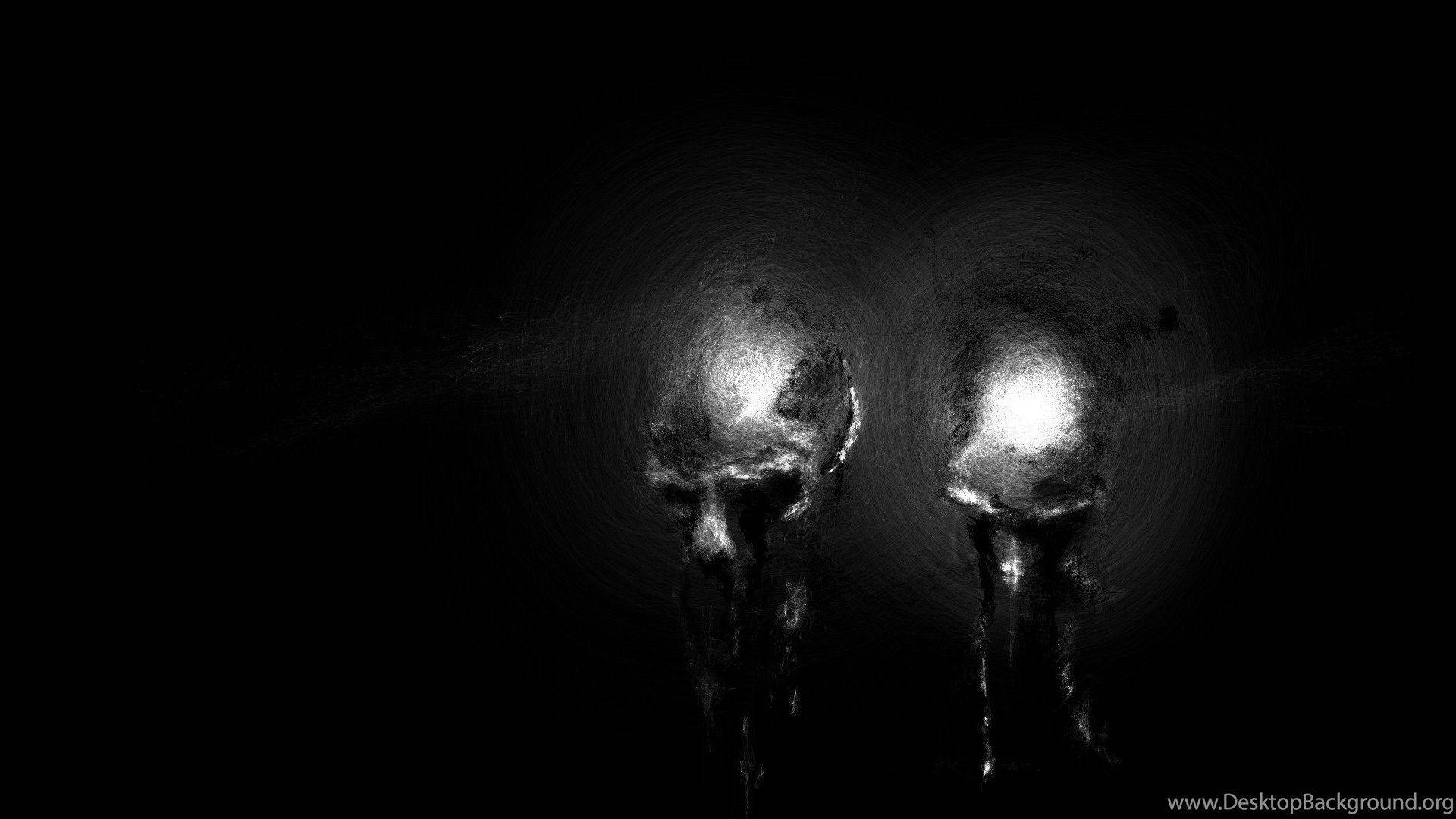 Creepy Heads In Darkness Background