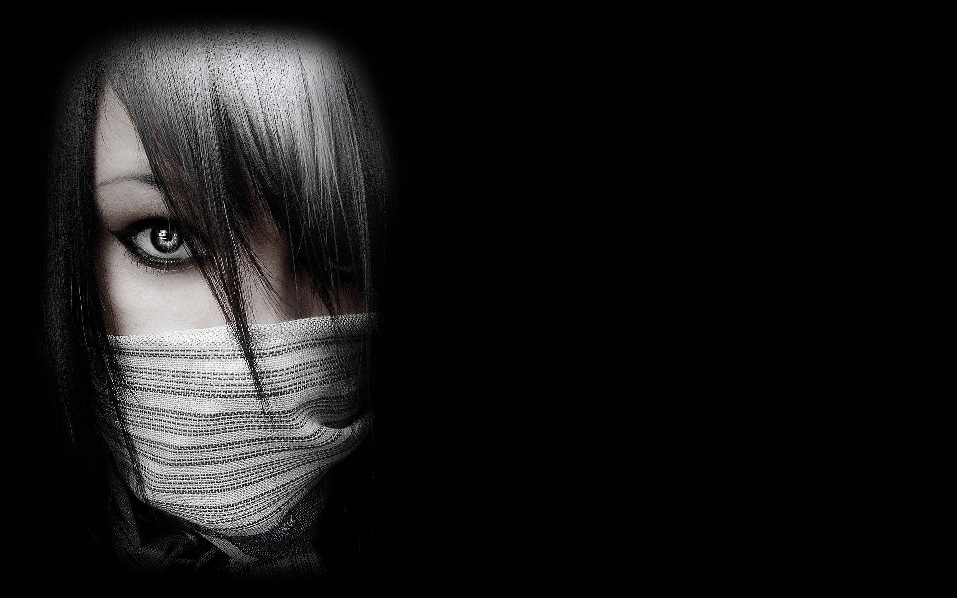 Creepy Masked Gothic Girl Background
