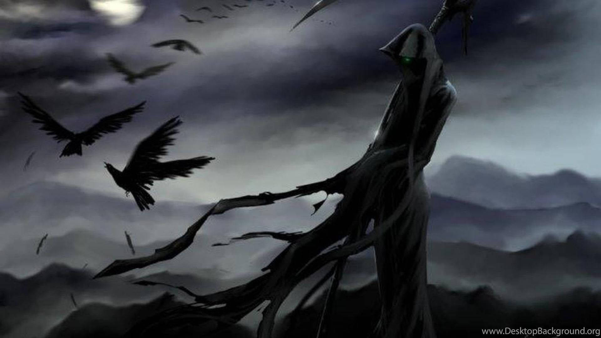 Creepy Raven Man Background
