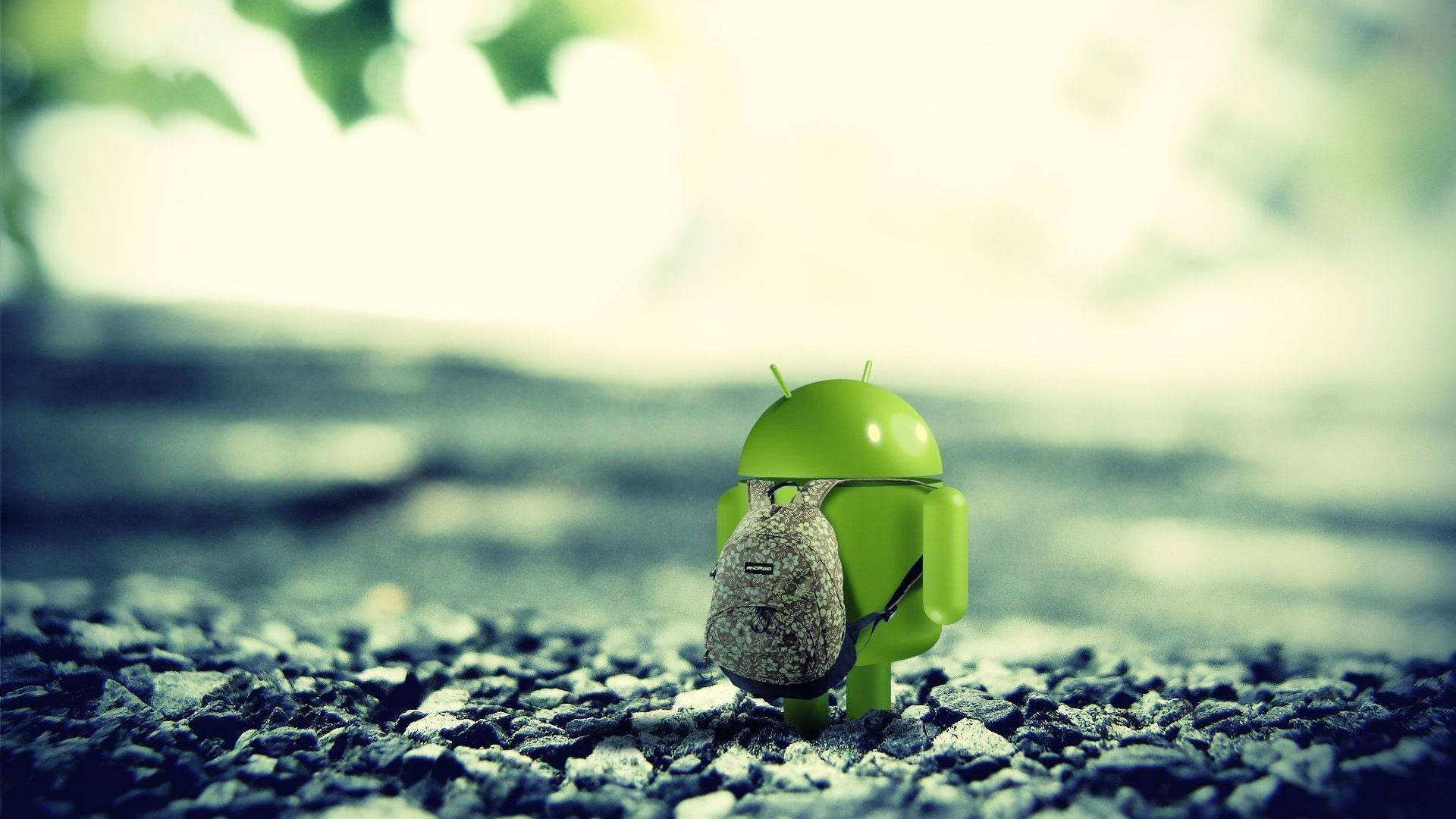 Cute Android Backpack Laptop Background